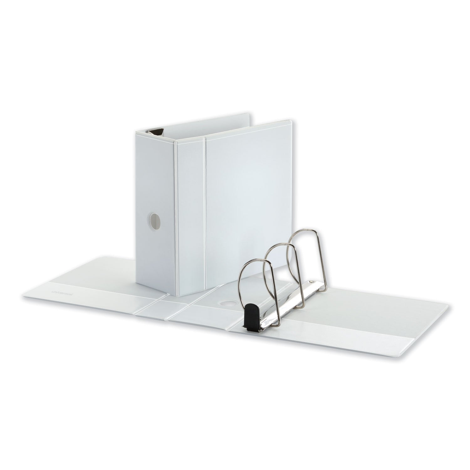 Deluxe Easy-to-Open D-Ring View Binder, 3 Rings, 5" Capacity, 11 x 8.5, White -