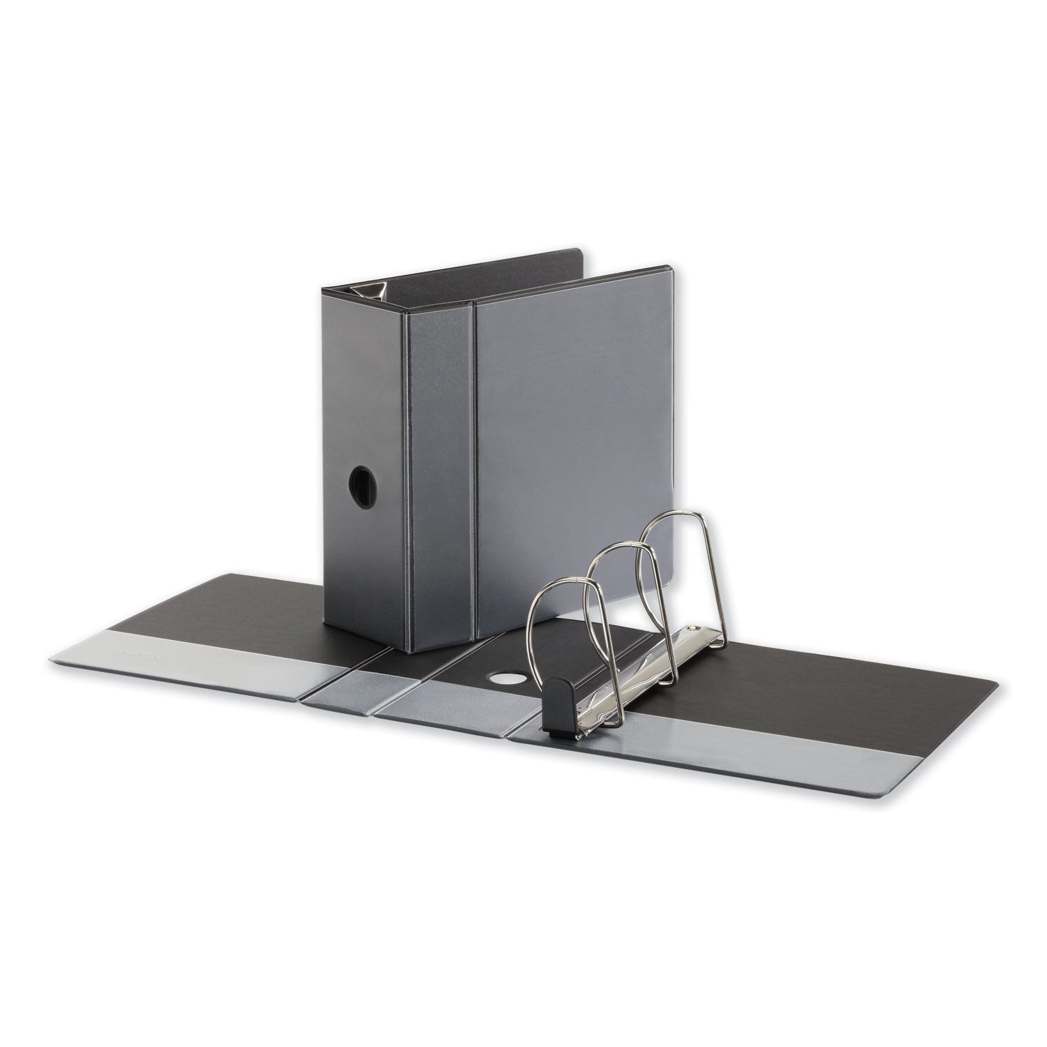 Deluxe Easy-to-Open D-Ring View Binder, 3 Rings, 5" Capacity, 11 x 8.5, Black -