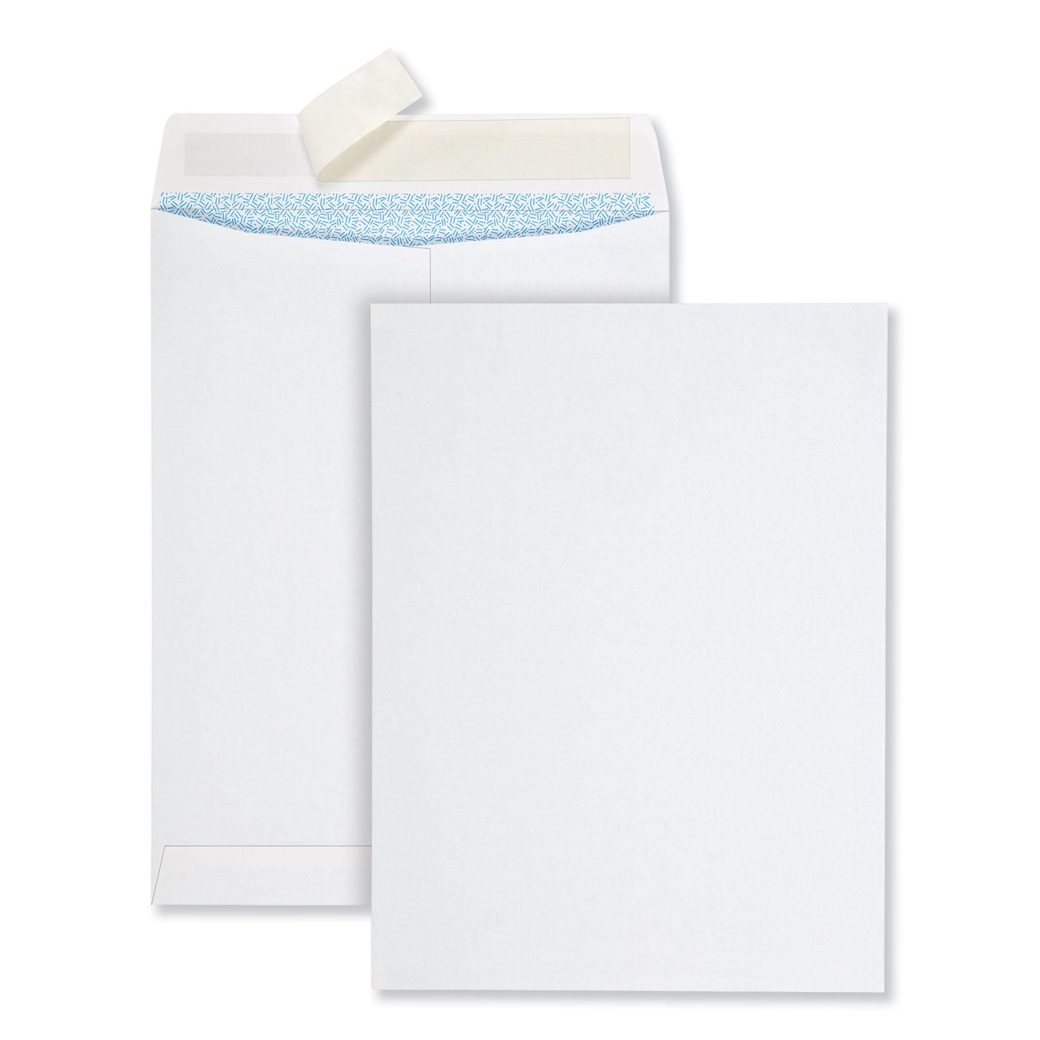 redi-strip-security-tinted-envelope-#10-1-2-square-flap-redi-strip-adhesive-closure-9-x-12-white-100-box_qua44926 - 1