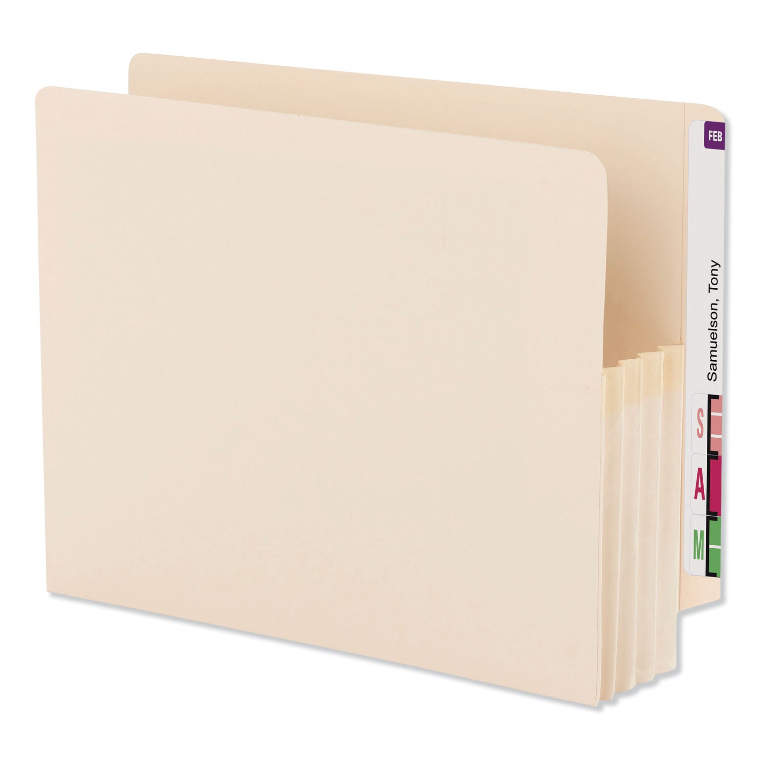 Manila End Tab File Pockets, 3.5" Expansion, Letter Size, Manila, 25/Box -
