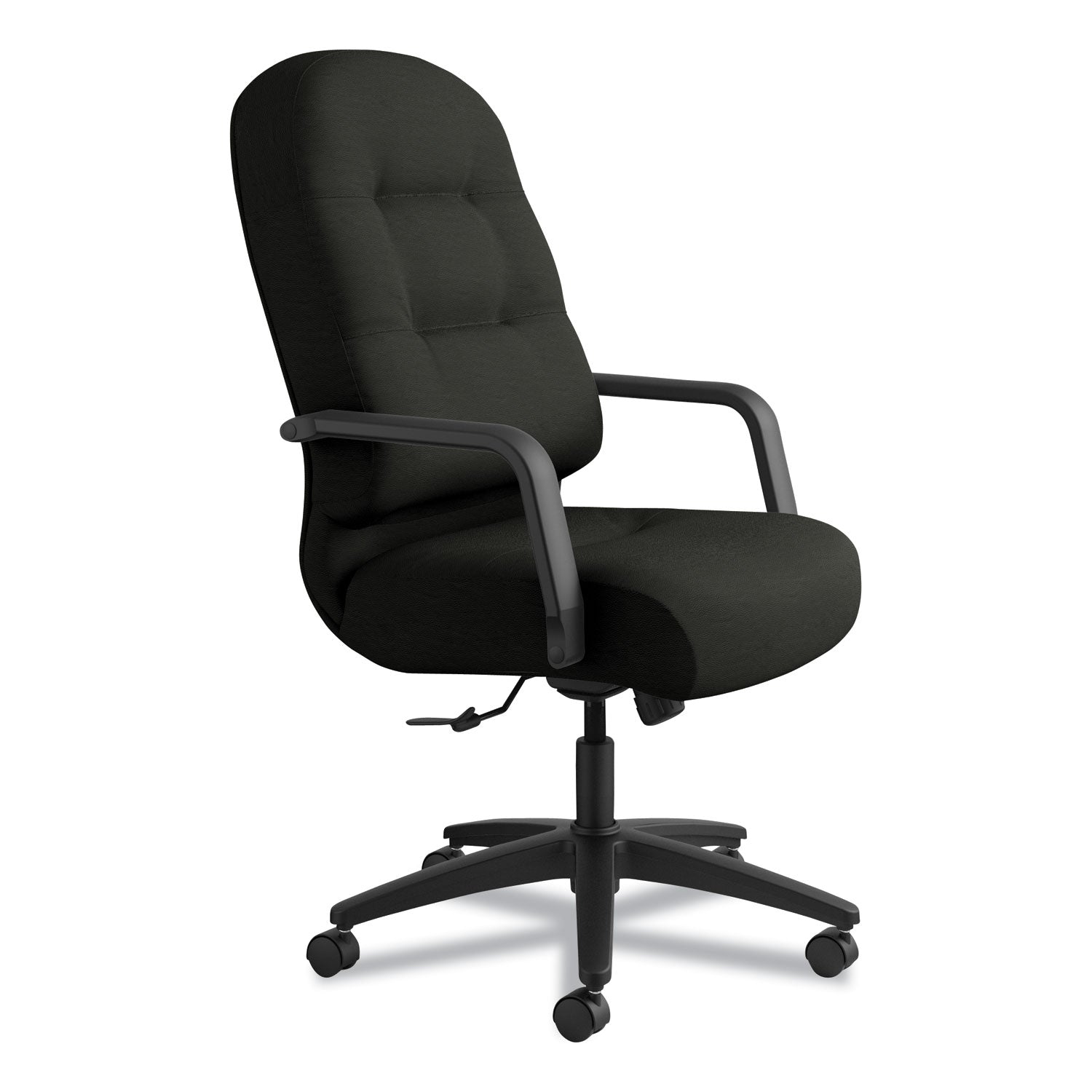 Pillow-Soft 2090 Series Executive High-Back Swivel/Tilt Chair, Supports Up to 300 lb, 16.75" to 21.25" Seat Height, Black -