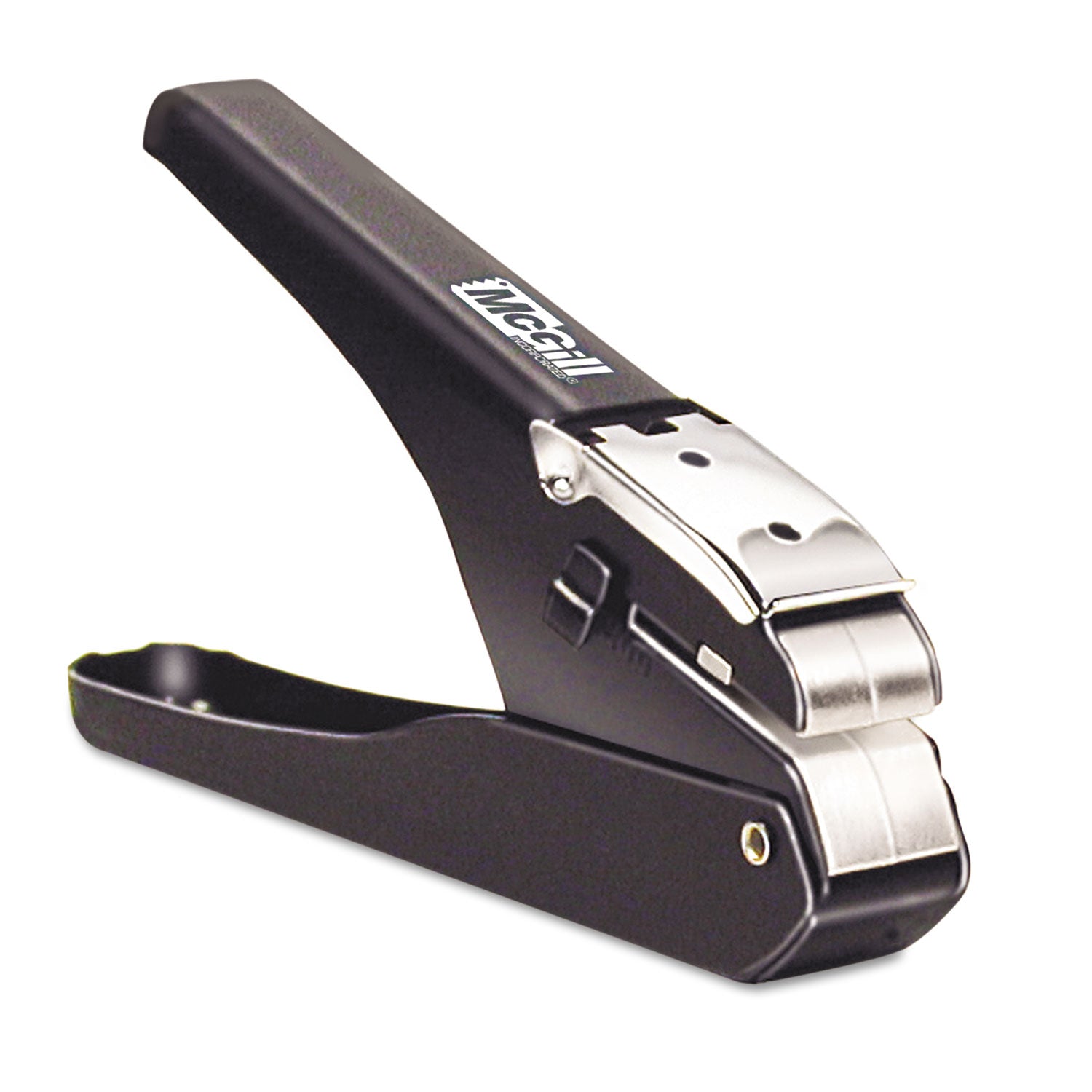 Handheld Badge/Slot Punch, 9/16" x 1/8" Horizontal Slot, Black/Chrome -