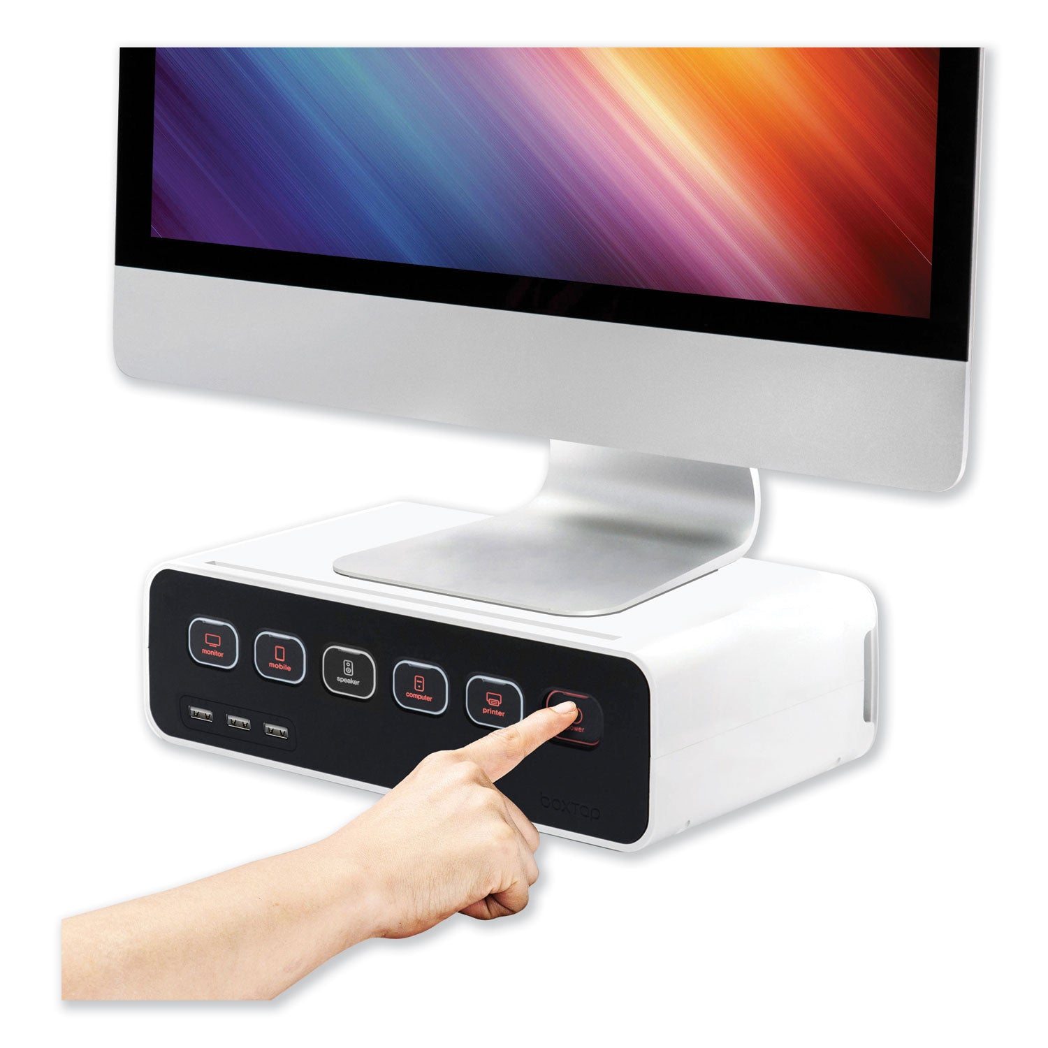 cable-management-power-hub-and-stand-with-usb-charging-ports-5-outlets-3-usb-65-ft-cord-white_ktkcm1100 - 1
