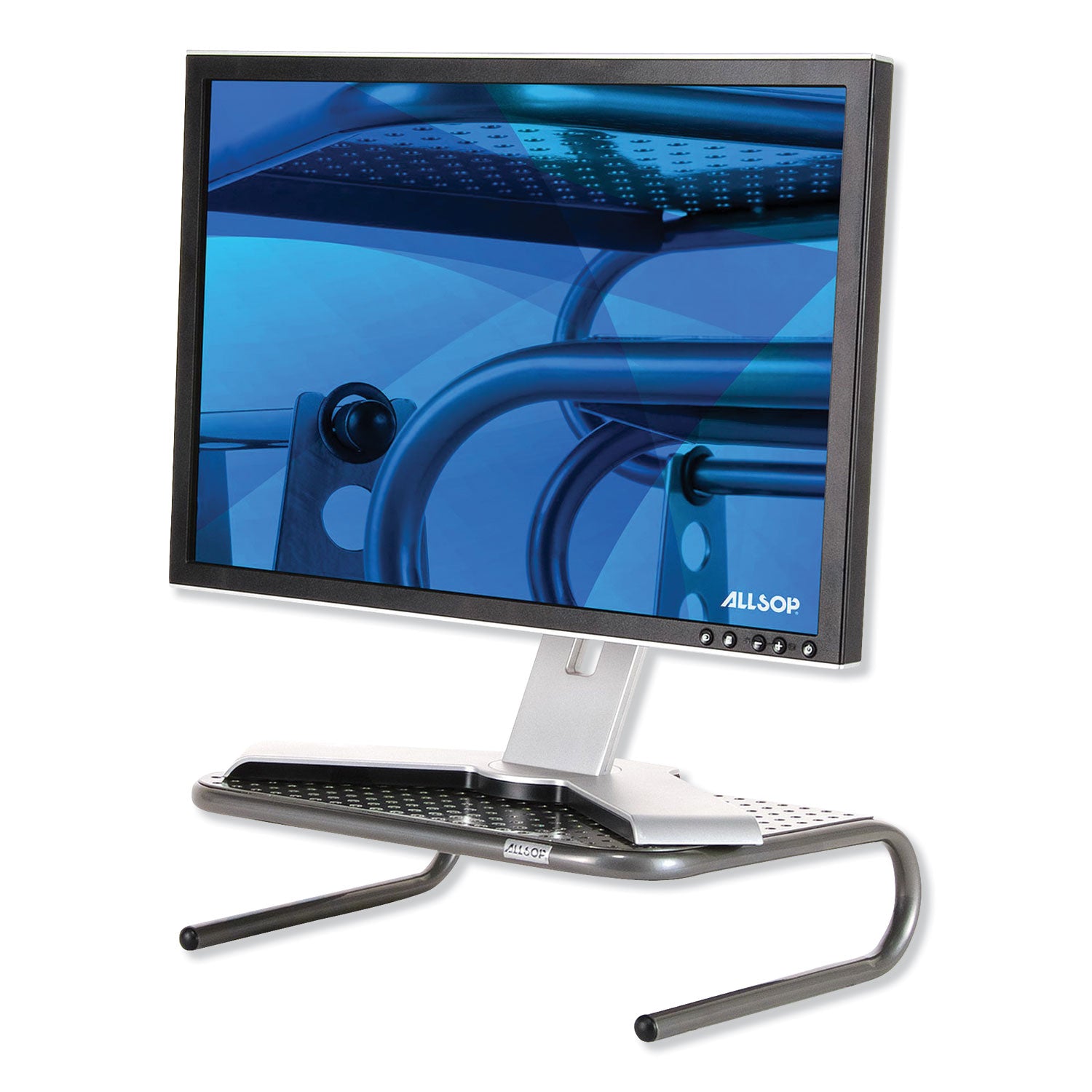 Metal Art Jr. Monitor Stand, 14.75" x 11" x 4.25", Black, Supports 40 lbs -