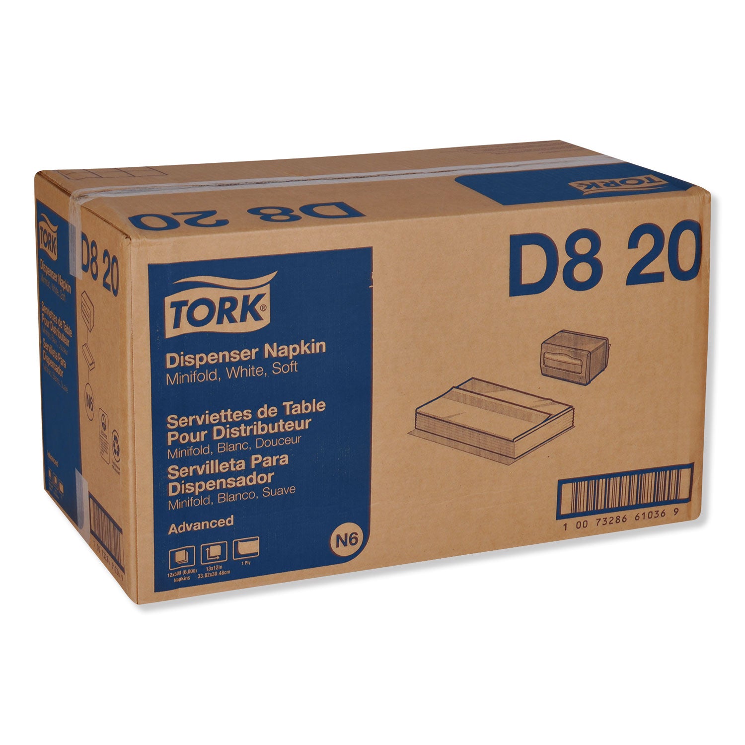 advanced-soft-minifold-dispenser-napkins-1-ply13-x-12-white-6000-ct_trkd820 - 2