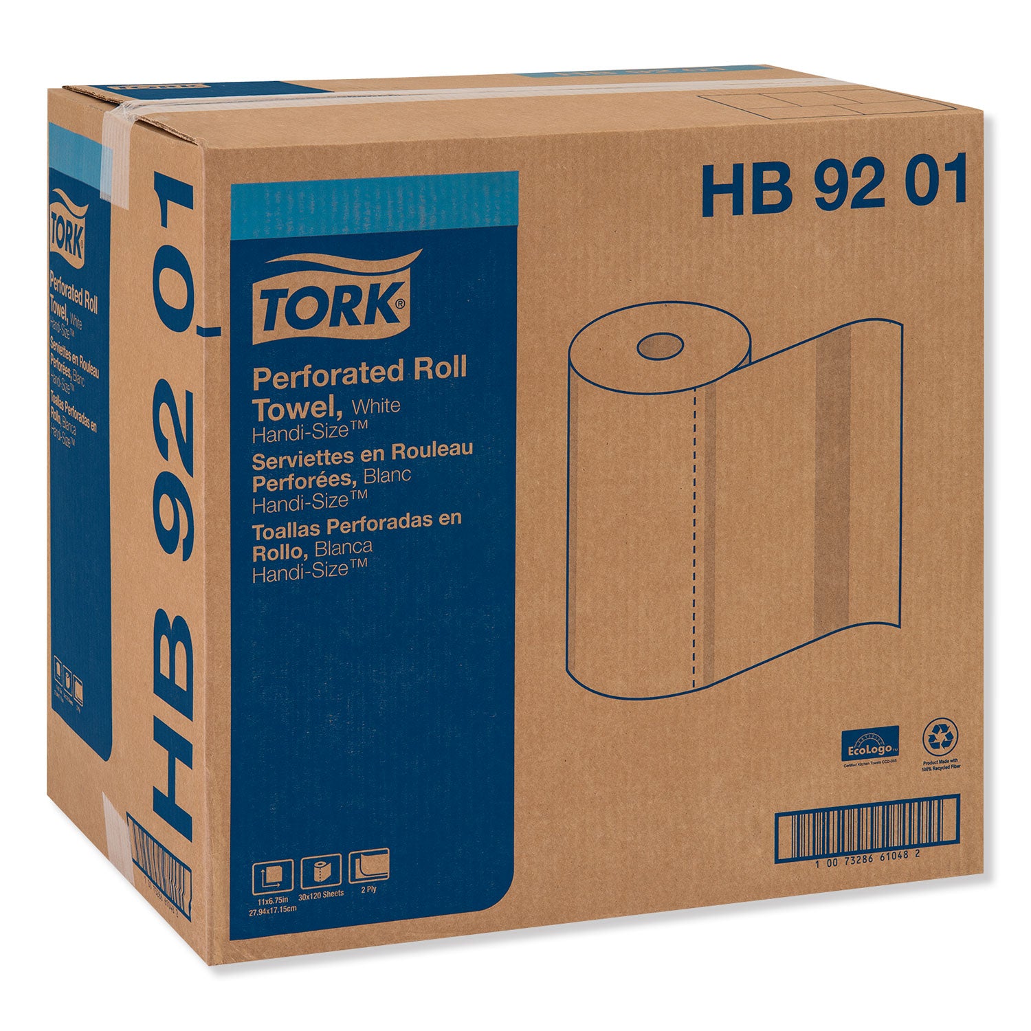 handi-size-perforated-kitchen-roll-towel-2-ply-11-x-675-white-120-roll-30-carton_trkhb9201 - 2