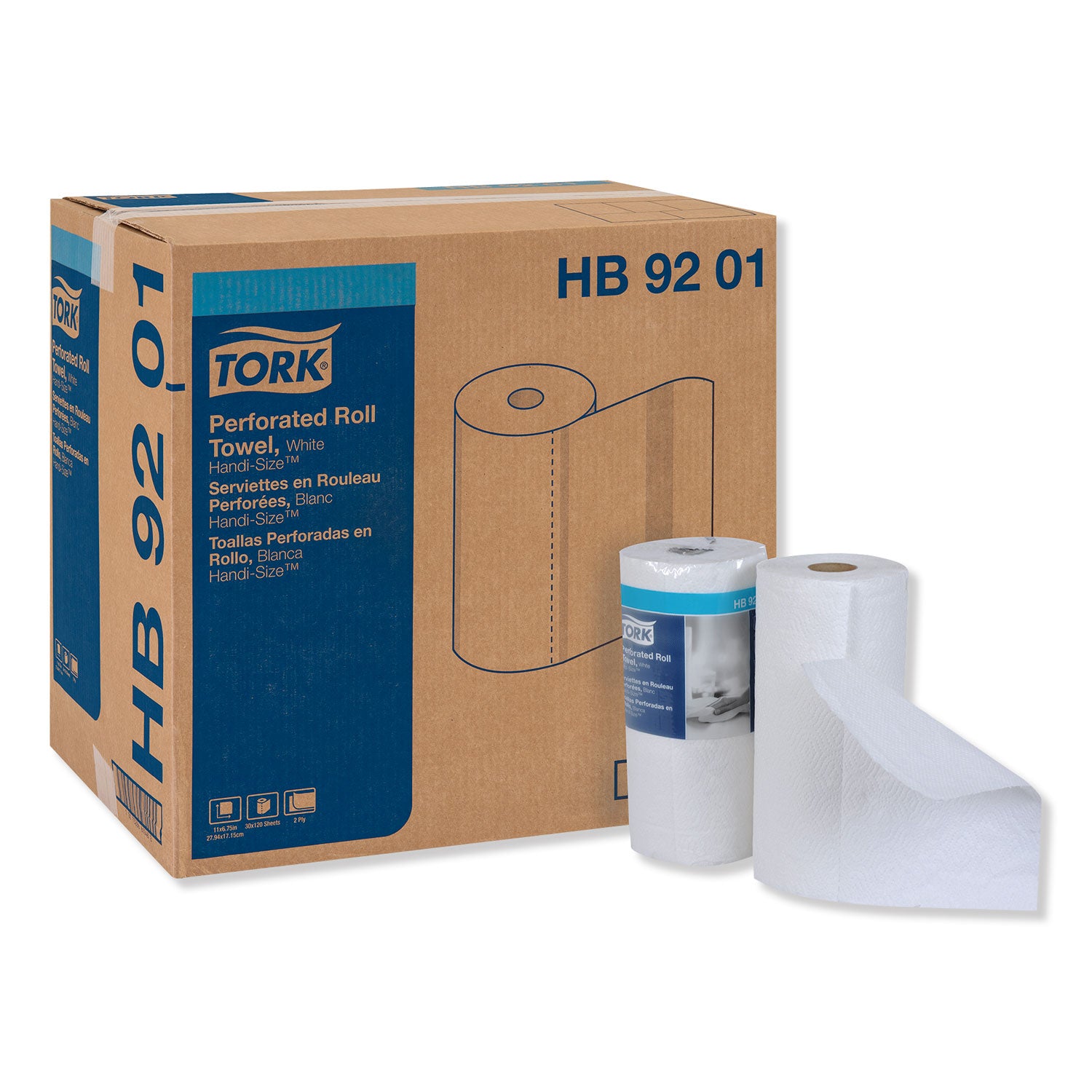 handi-size-perforated-kitchen-roll-towel-2-ply-11-x-675-white-120-roll-30-carton_trkhb9201 - 1
