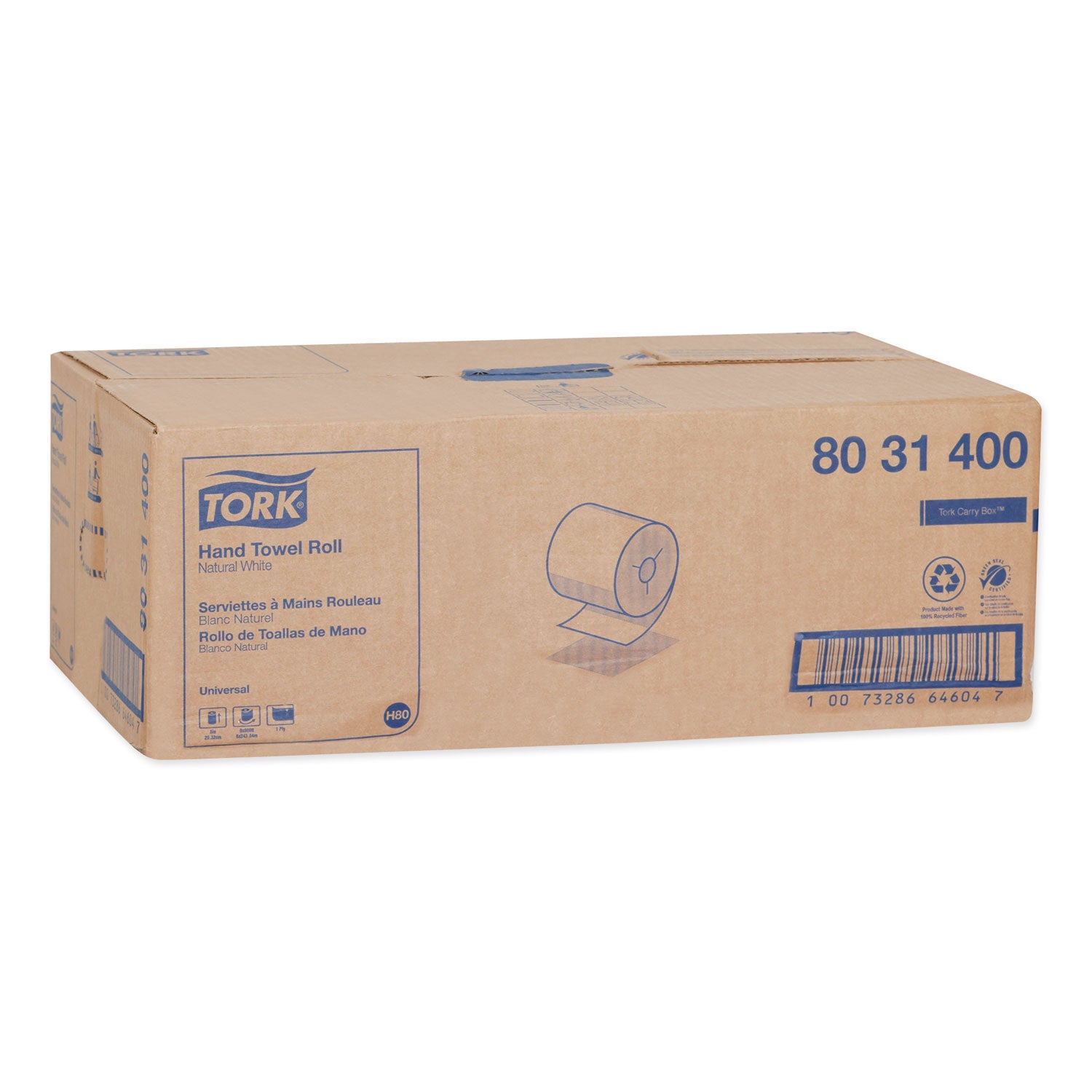 universal-hand-towel-roll-notched-1-ply-8-x-800-ft-natural-white-6-rolls-carton_trk8031400 - 2