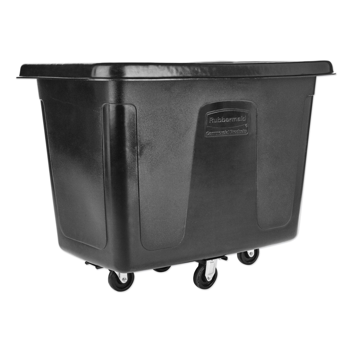 Cube Truck, 12 cu ft, 400 lb Capacity, Medium-Density Polyethylene/Metal Frame, Black -