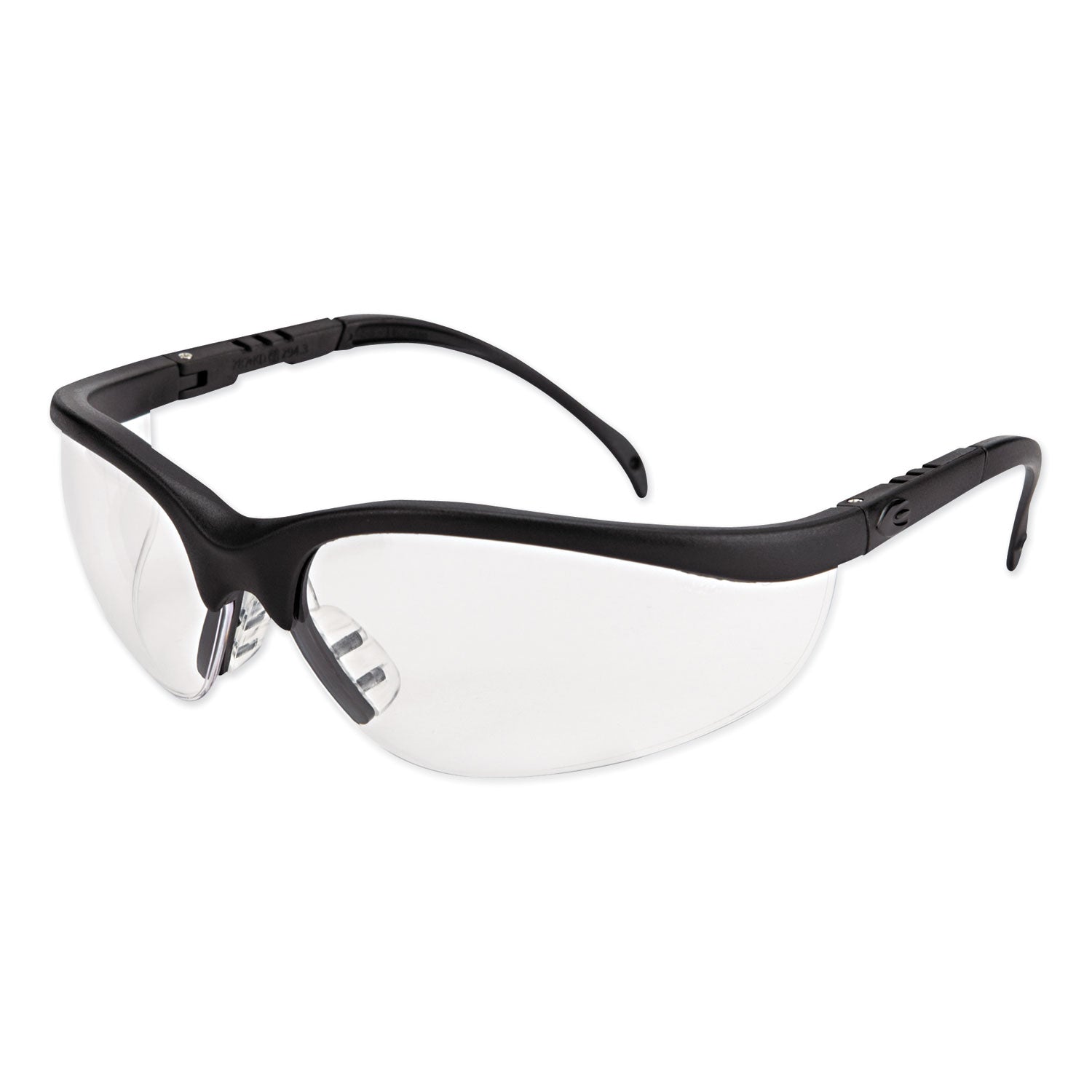 Klondike Safety Glasses, Matte Black Frame, Clear Lens, 12/Box -