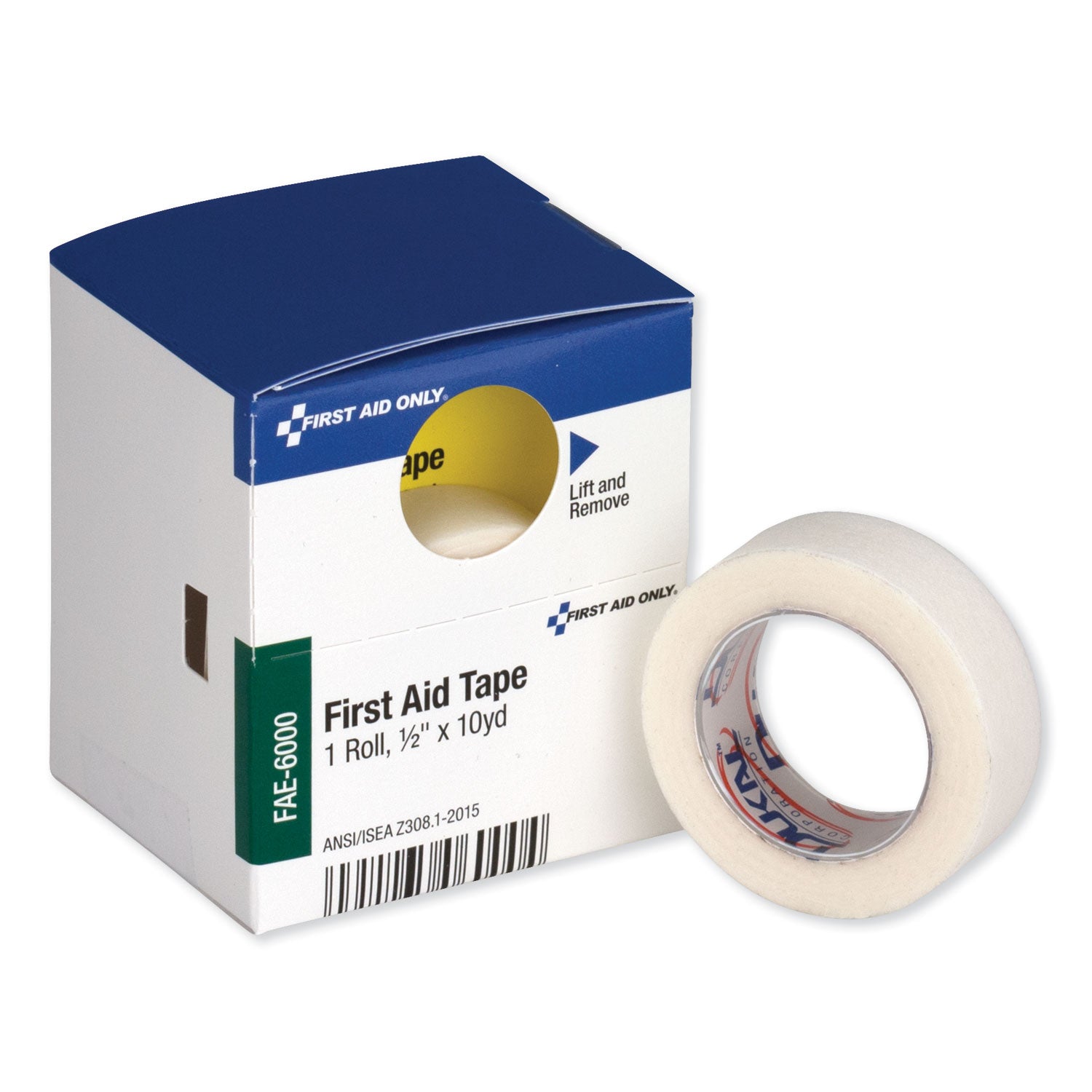 First Aid Tape, Acrylic, 0.5" x 10 yds, White -