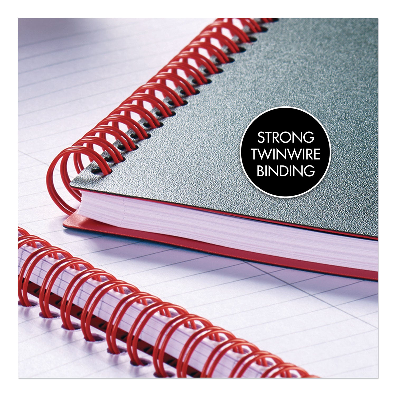 Flexible Cover Twinwire Notebooks, SCRIBZEE Compatible, 1-Subject, Wide/Legal Rule, Black Cover, (70) 11.75 x 8.25 Sheets -