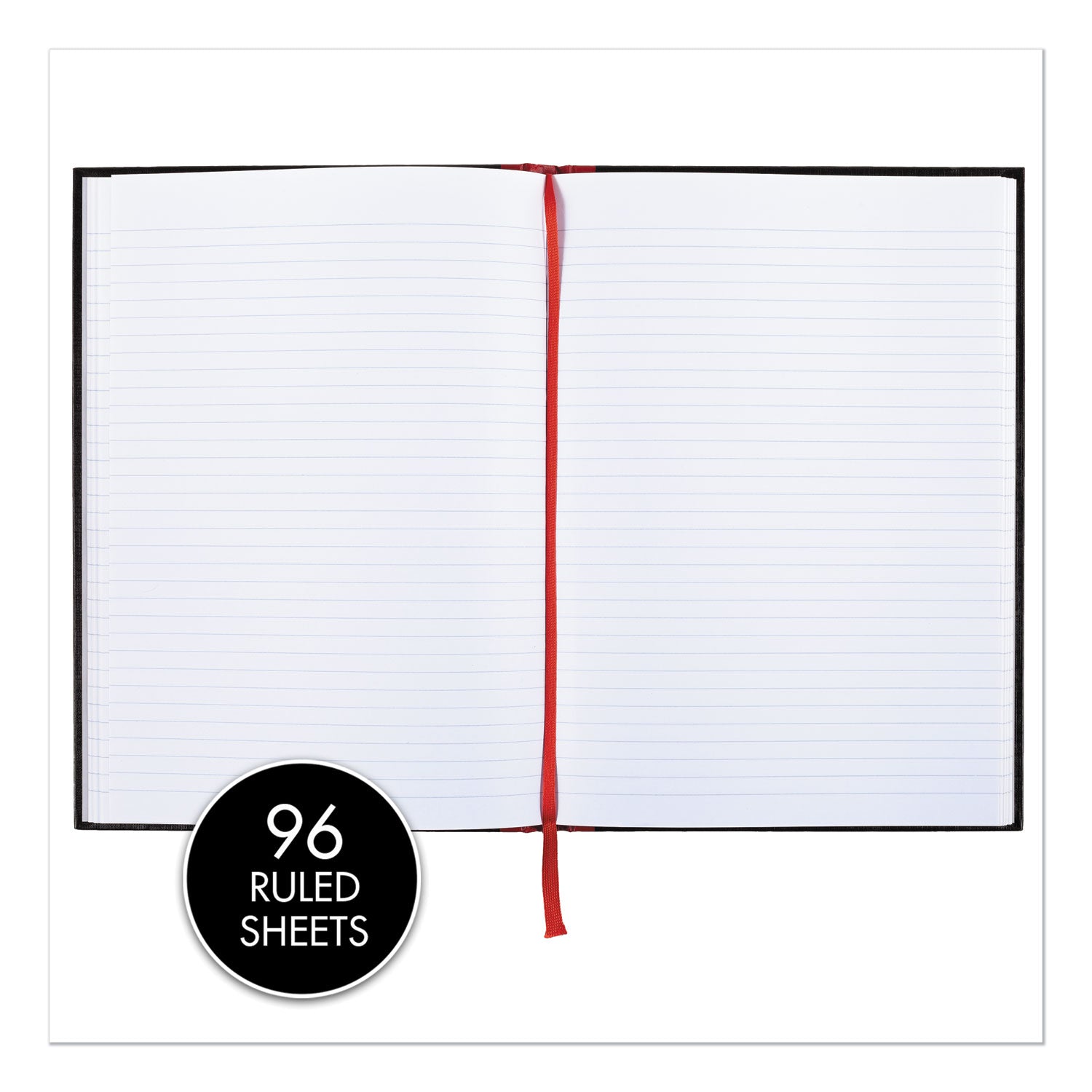 Hardcover Casebound Notebooks, SCRIBZEE Compatible, 1-Subject, Wide/Legal Rule, Black Cover, (96) 11.75 x 8.25 Sheets -