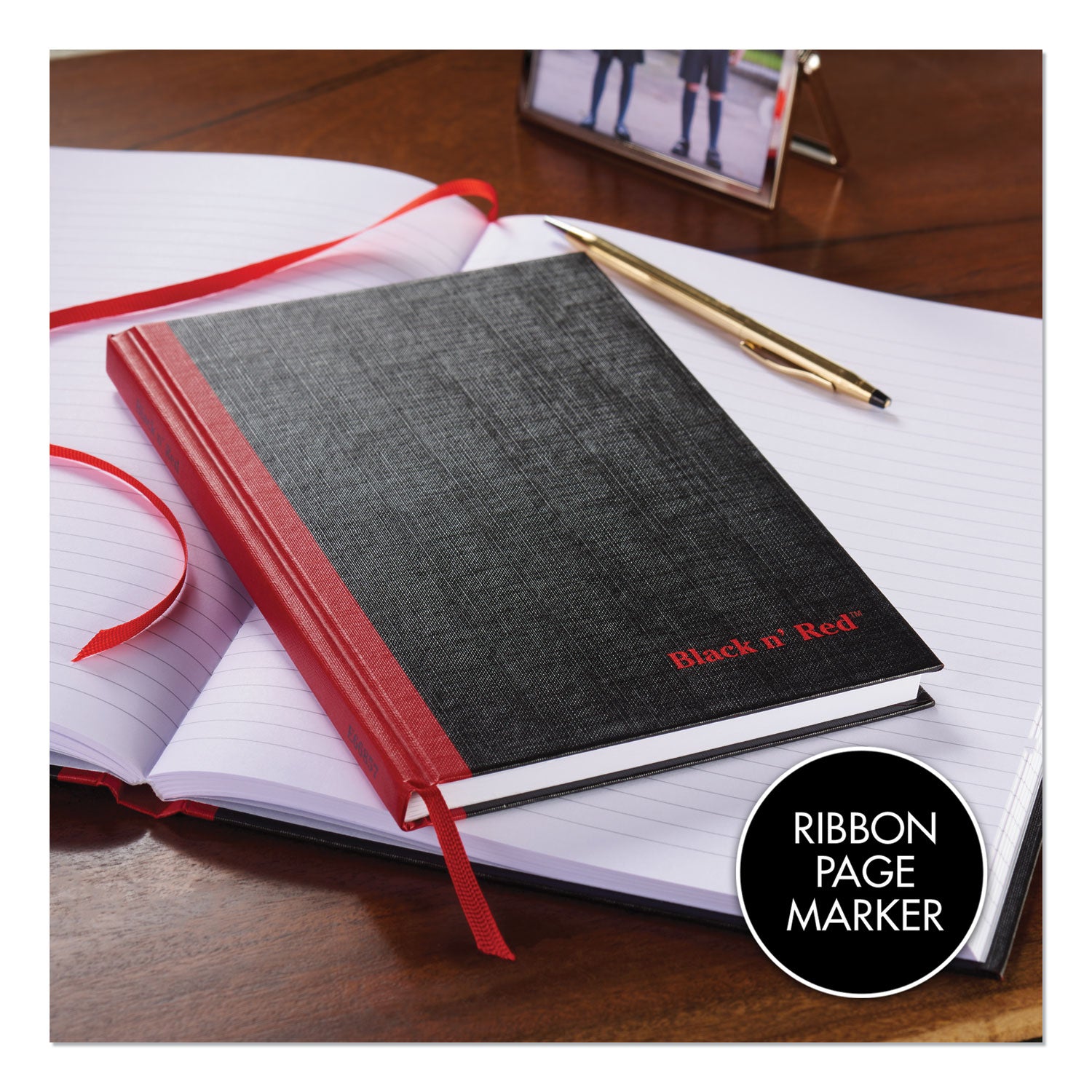 Hardcover Casebound Notebooks, SCRIBZEE Compatible, 1-Subject, Wide/Legal Rule, Black Cover, (96) 11.75 x 8.25 Sheets -