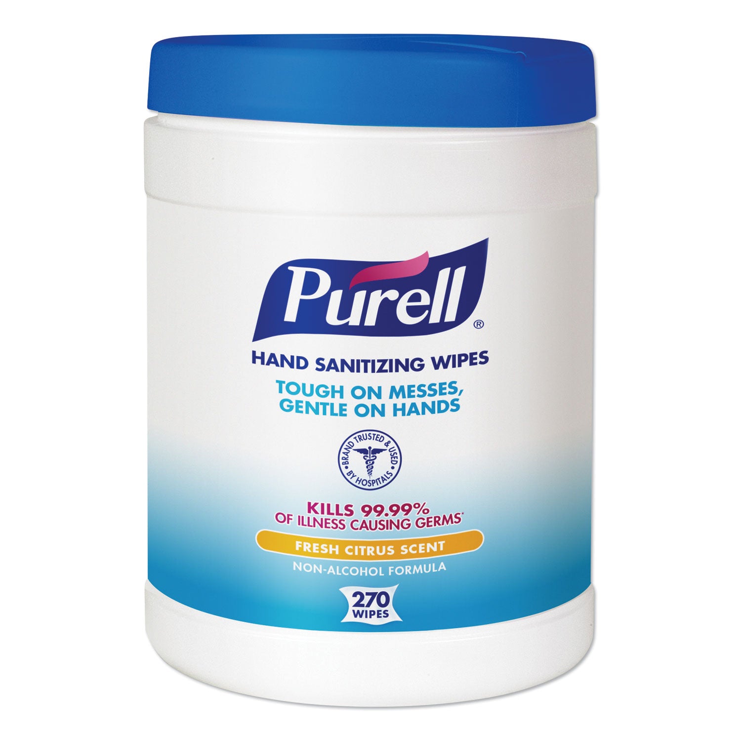 Sanitizing Hand Wipes, 6.75 x 6, Fresh Citrus, White, 270/Canister, 6 Canisters/Carton -