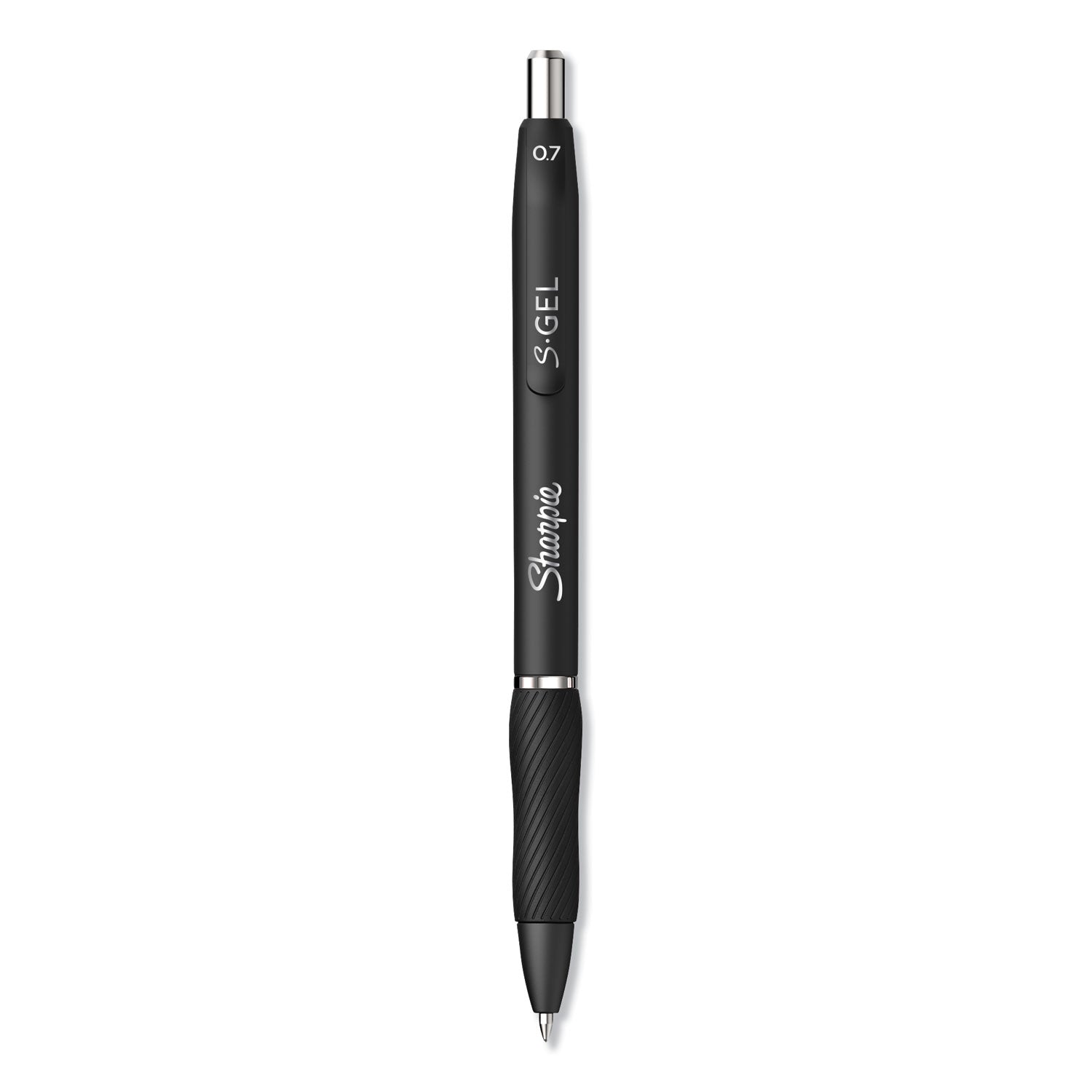 s-gel-high-performance-gel-pen-retractable-medium-07-mm-black-ink-black-barrel-dozen_san2096159 - 1