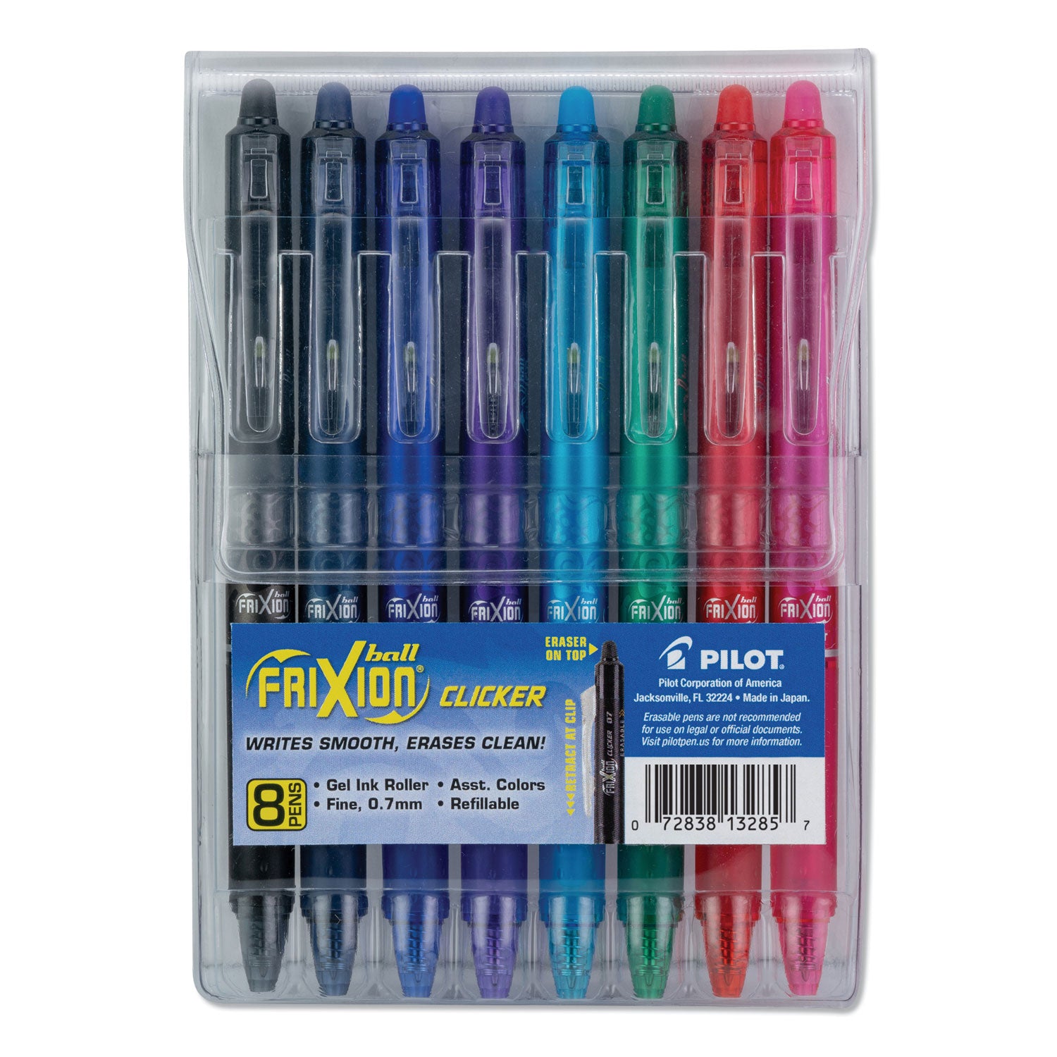 frixion-clicker-erasable-gel-pen-retractable-fine-07-mm-assorted-ink-and-barrel-colors-8-pack_pil13285 - 1