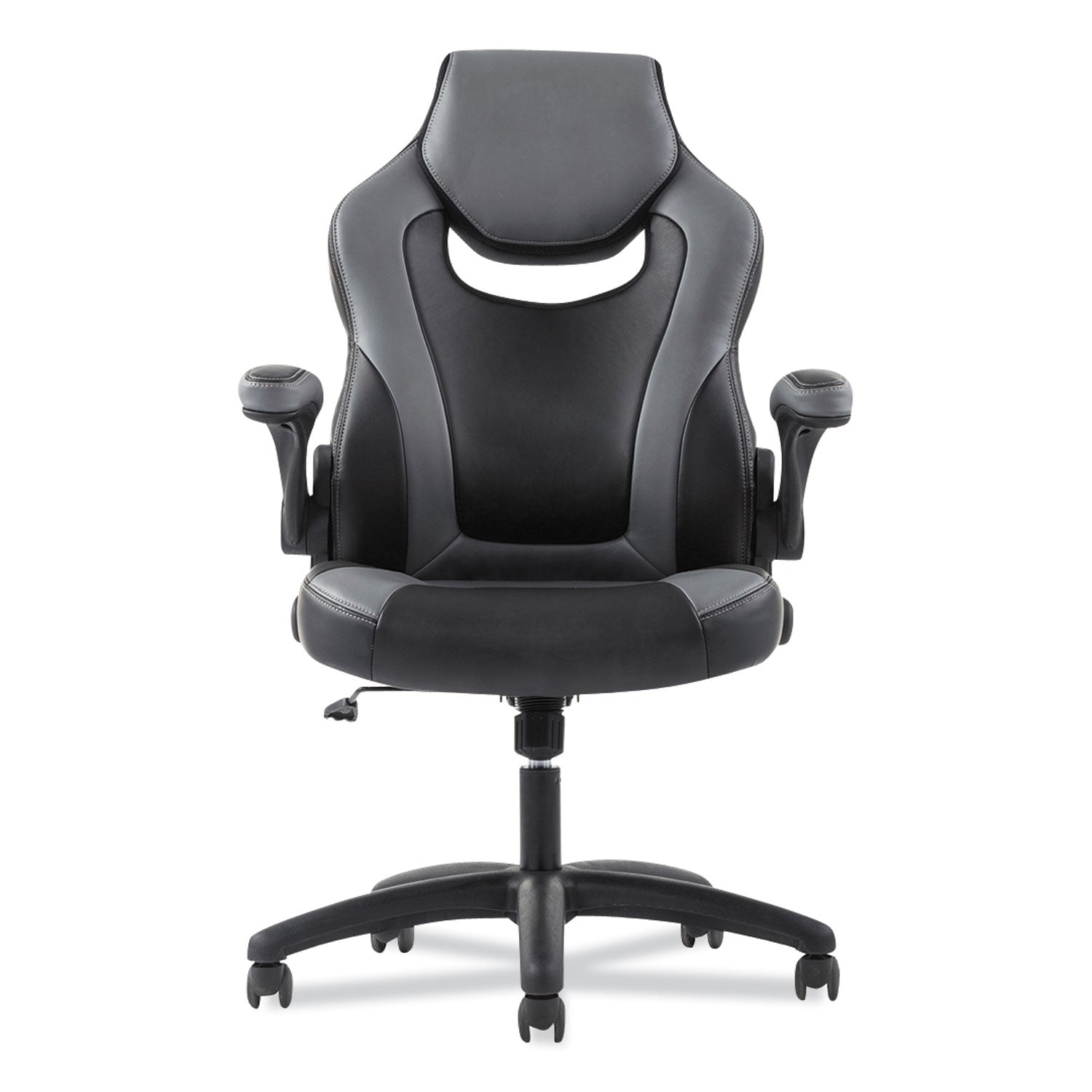 9-one-one-high-back-racing-style-chair-with-flip-up-arms-supports-up-to-225-lb-black-seat-gray-back-black-base_bsxvst911 - 2