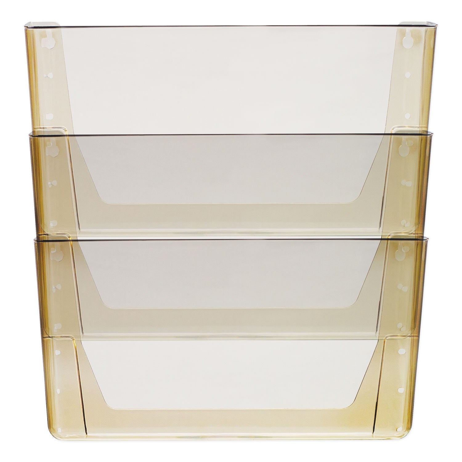 Wall File, 3 Sections, Letter Size, 13" x 4" x 14", Smoke, 3/Set -