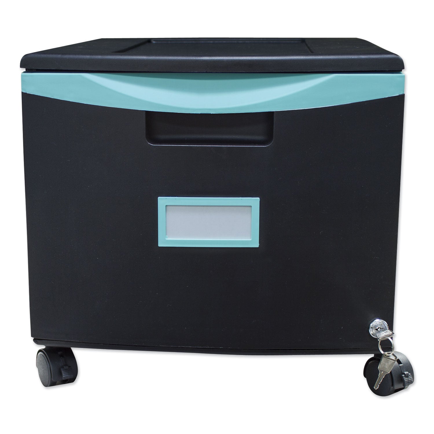 single-drawer-mobile-filing-cabinet-1-legal-letter-size-file-drawer-black-teal-1475-x-1825-x-1275_stx61270u01c - 1