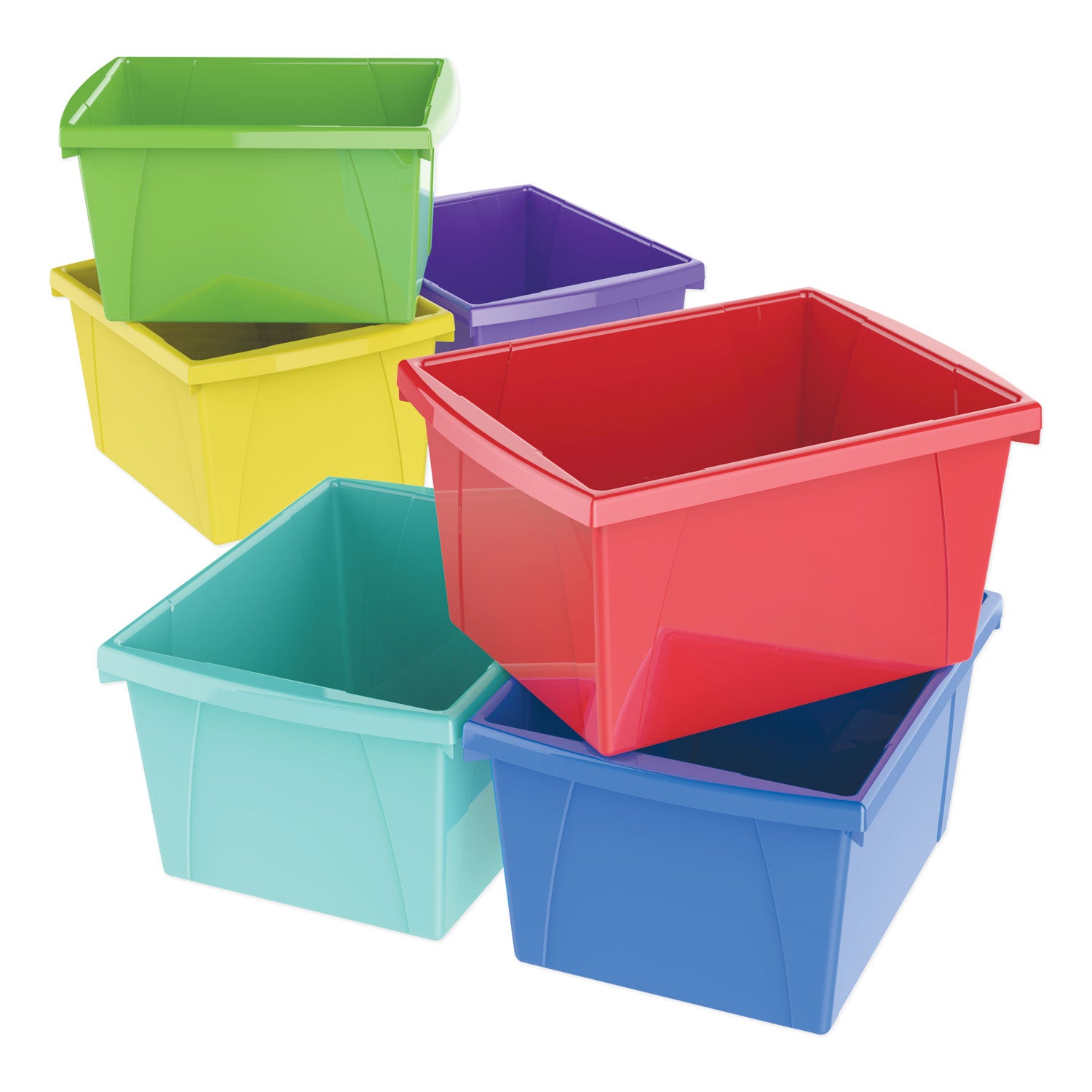 Storage Bins, 4 gal, 10 x 12.63 x 7.75, Randomly Assorted Colors -