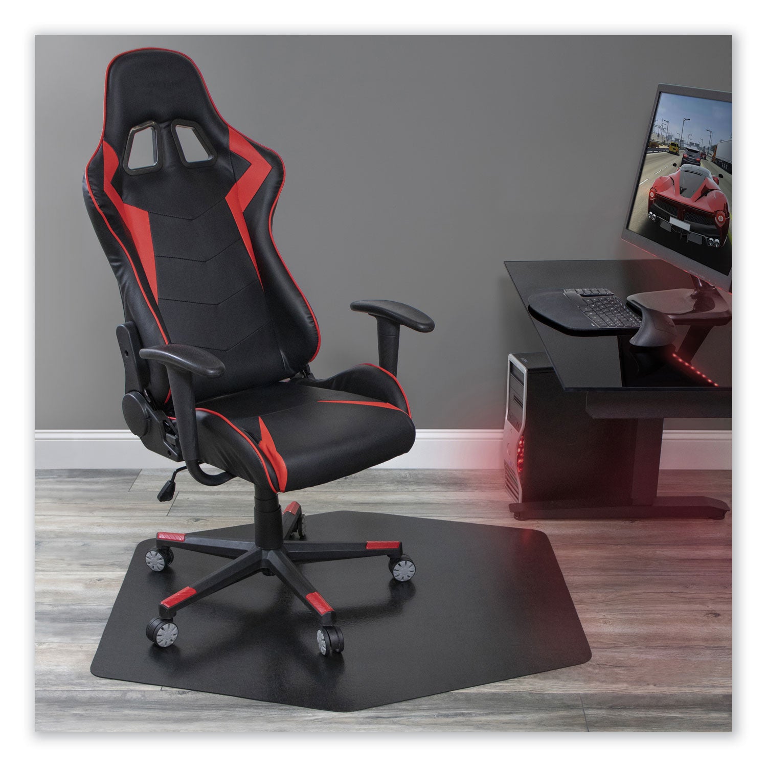 game-zone-chair-mat-for-hard-floor-medium-pile-carpet-42-x-46-black_esr121563 - 1