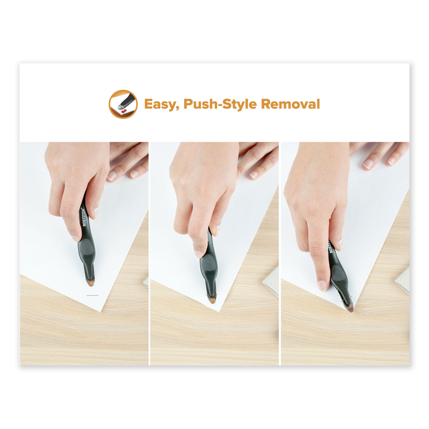 Professional Magnetic Push-Style Staple Remover, Black -