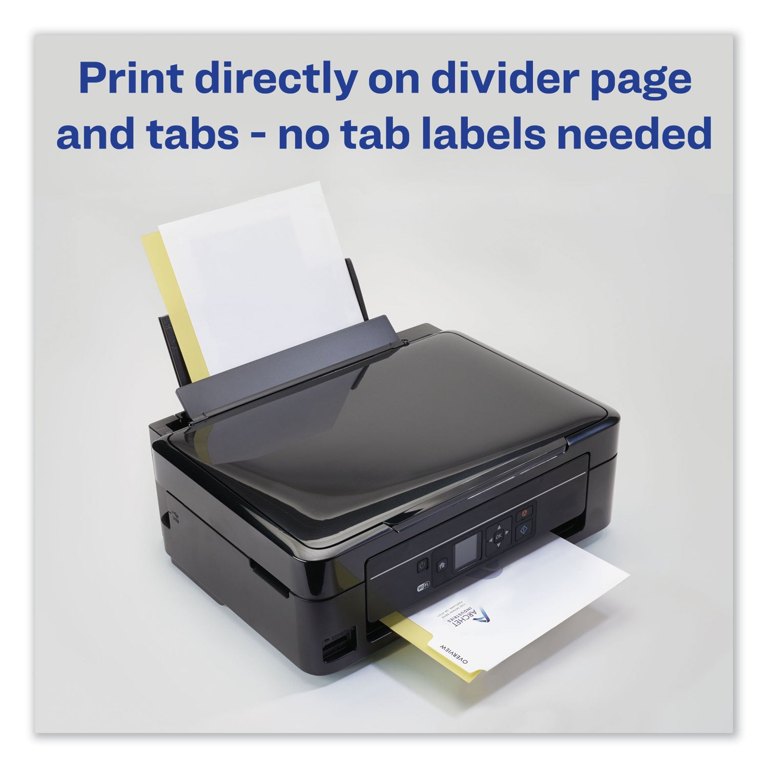 Customizable Print-On Dividers, Unpunched, 8-Tab, 11 x 8.5, White, 5 Sets -