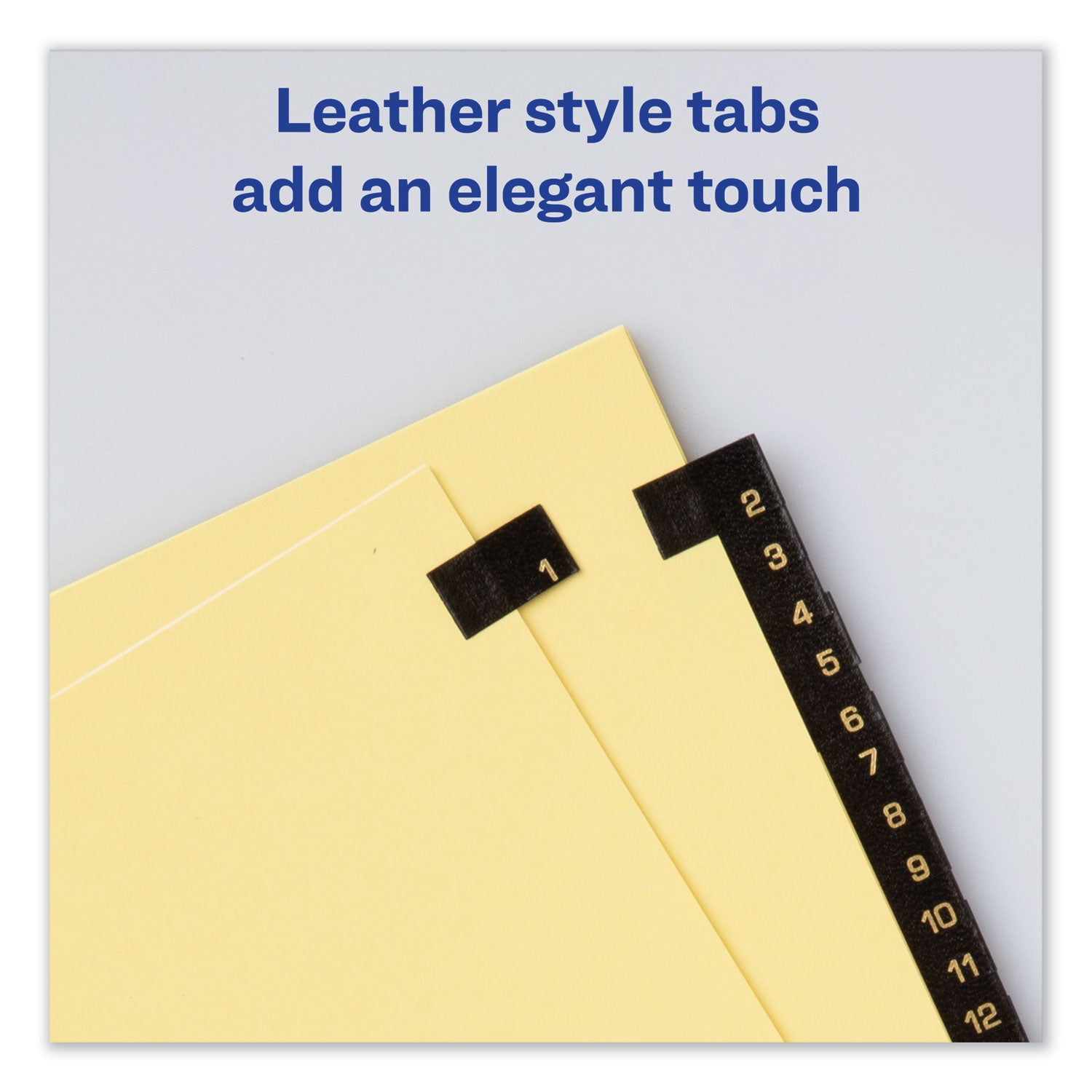 Preprinted Black Leather Tab Dividers w/Gold Reinforced Edge, 31-Tab, 1 to 31, 11 x 8.5, Buff, 1 Set -