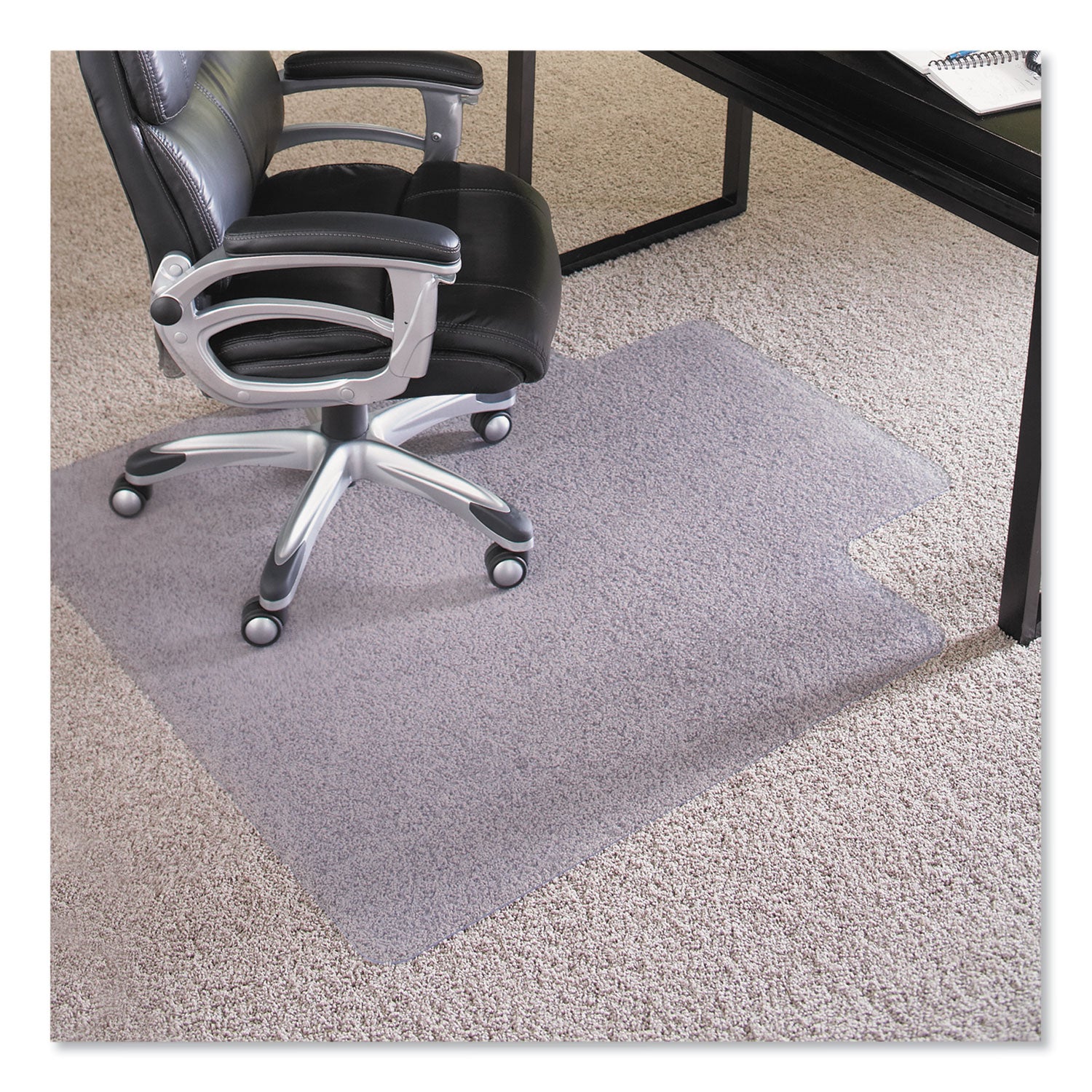 EverLife Intensive Use Chair Mat for High Pile Carpet, Rectangular with Lip, 36 x 48, Clear -
