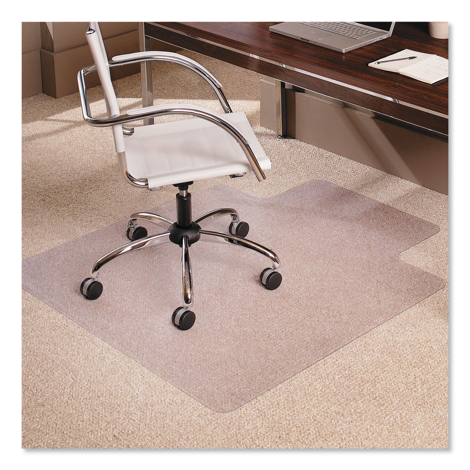 EverLife Moderate Use Chair Mat for Low Pile Carpet, Rectangular with Lip, 45 x 53, Clear -