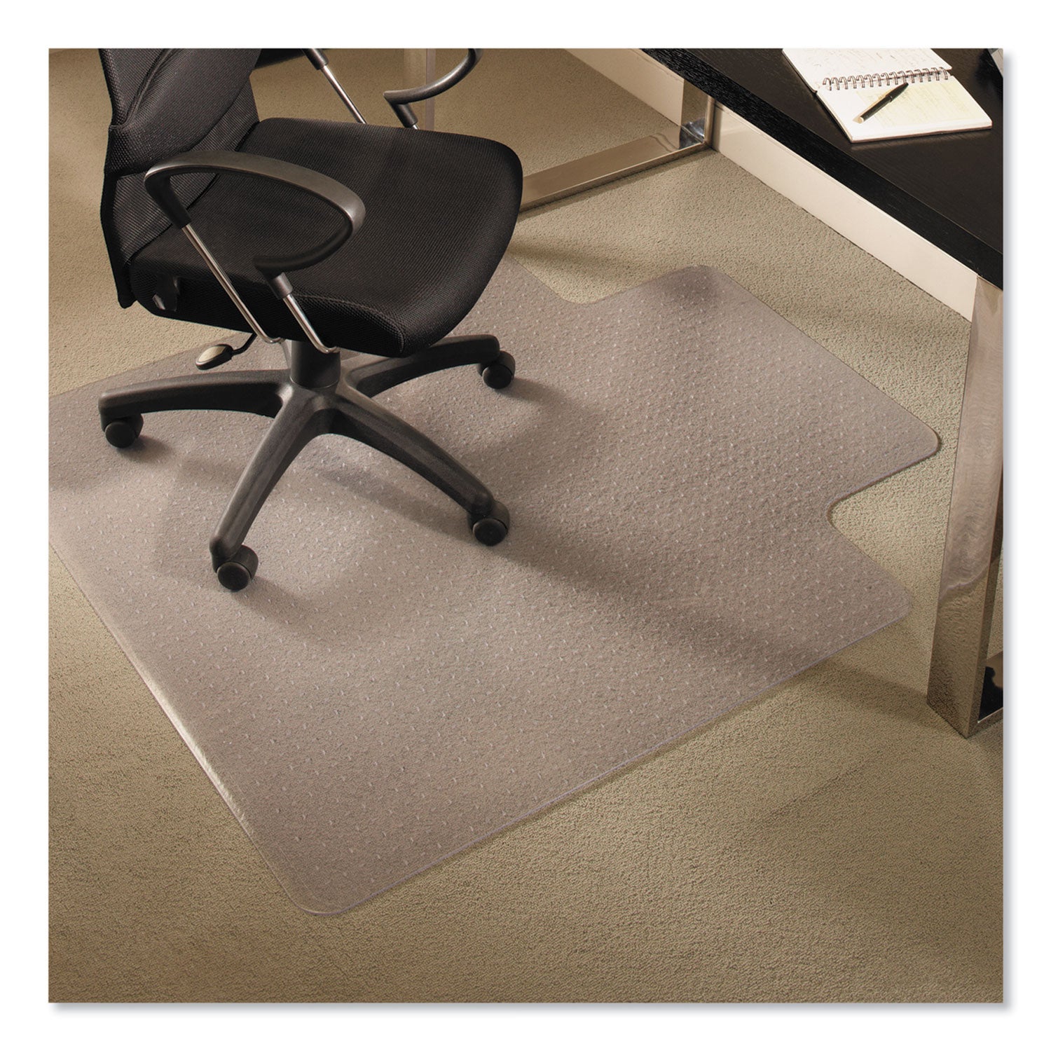 EverLife Chair Mats for Medium Pile Carpet With Lip, 36 x 48, Clear -