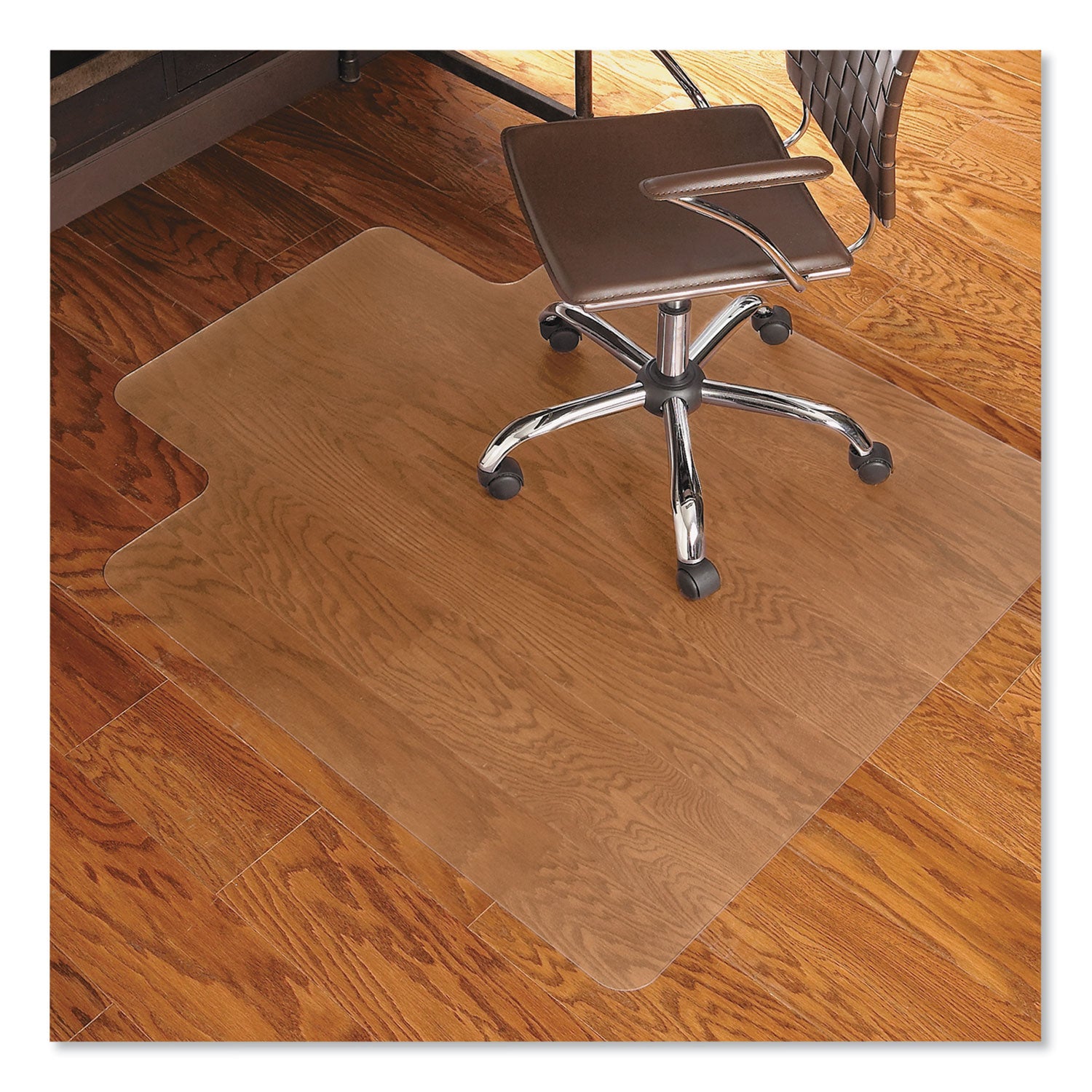 EverLife Chair Mat for Hard Floors, Light Use, Rectangular with Lip, 45 x 53, Clear -