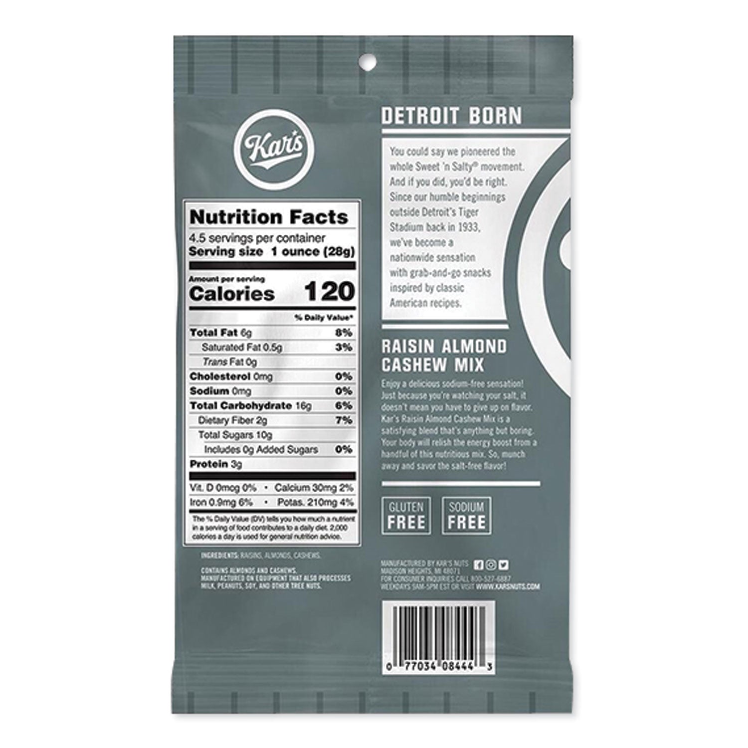fresh-harvest-trail-mix-raisin-almond-cashew-45-oz-bag-12-box_kar08444 - 1