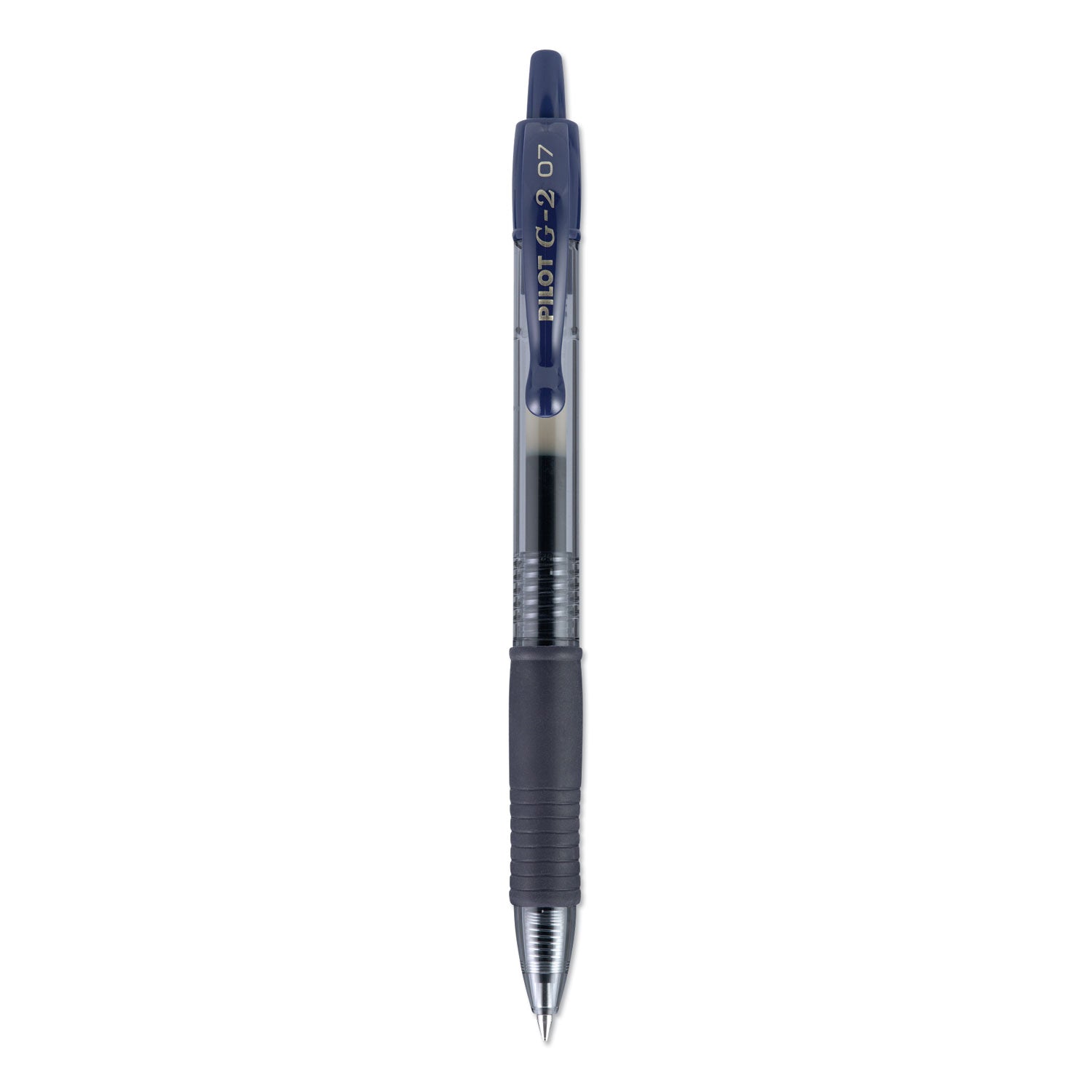 G2 Premium Gel Pen, Retractable, Fine 0.7 mm, Navy Blue Ink, Smoke/Blue Barrel, Dozen -