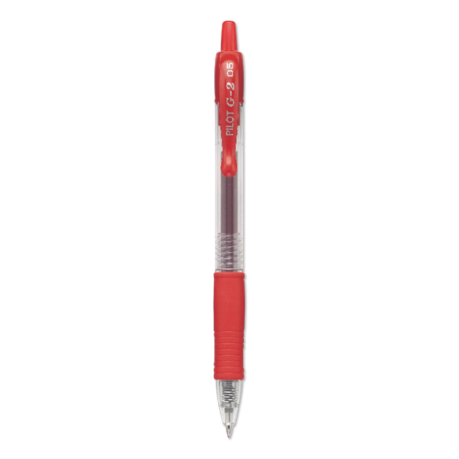 G2 Premium Gel Pen, Retractable, Extra-Fine 0.5 mm, Red Ink, Smoke/Red Barrel, Dozen -