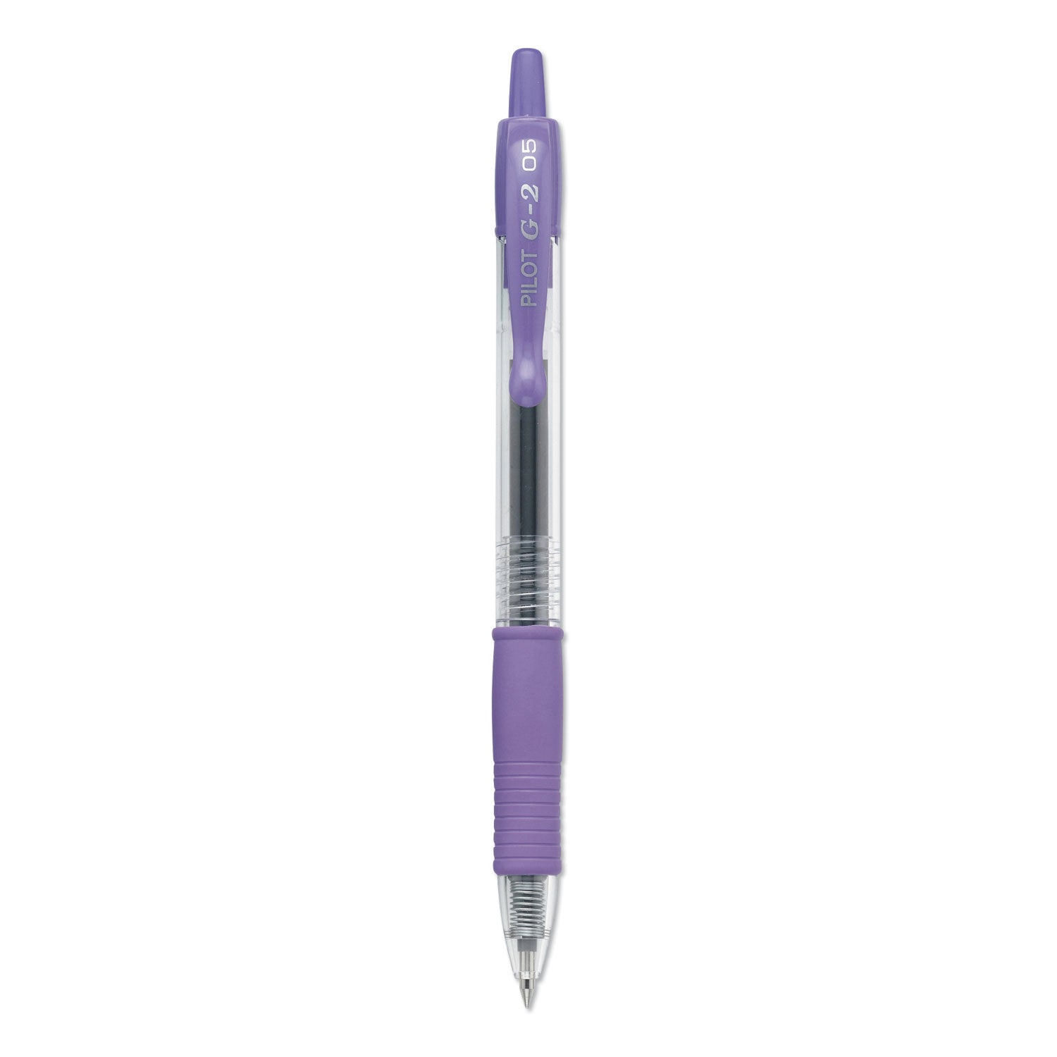 G2 Premium Gel Pen, Retractable, Extra-Fine 0.5 mm, Purple Ink, Smoke/Purple Barrel, Dozen -
