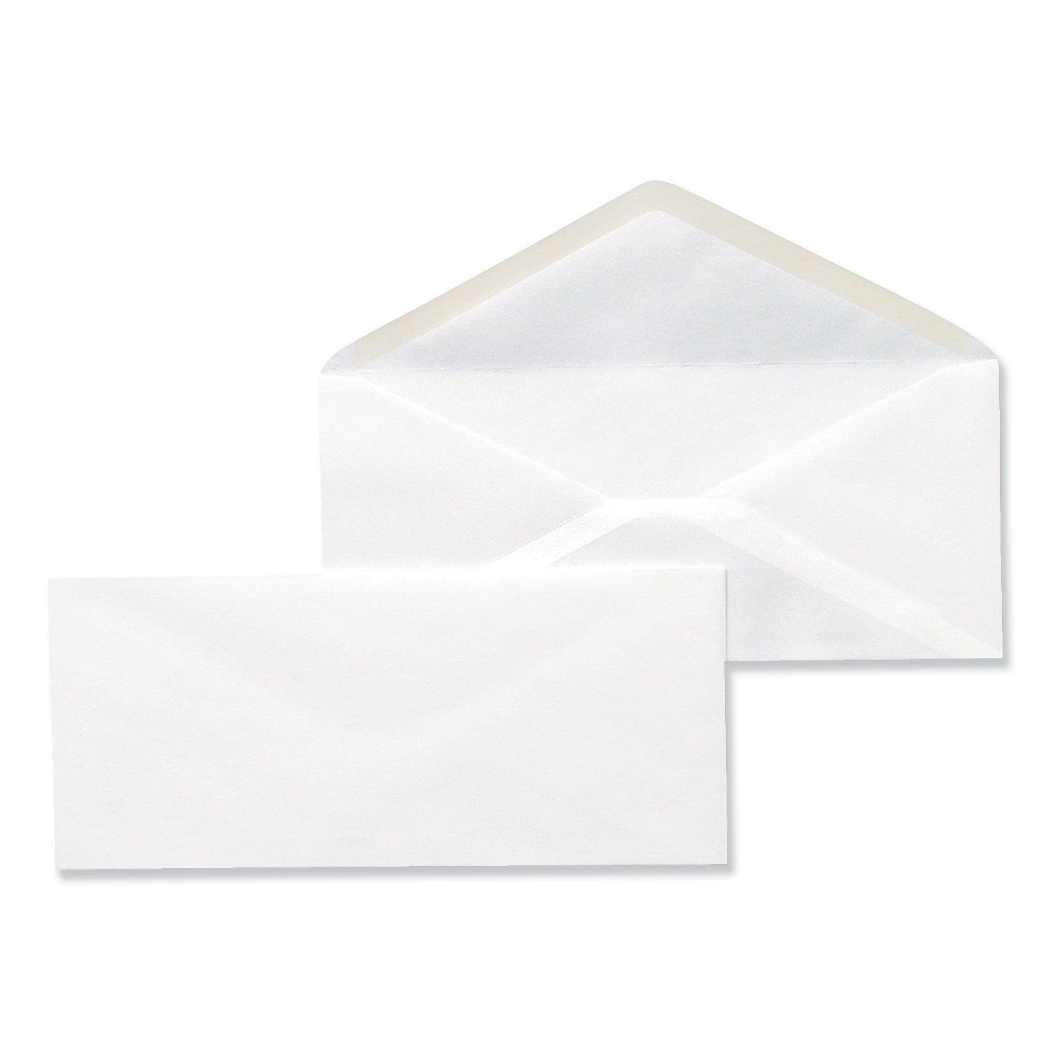 Open-Side Business Envelope, #10, Monarch Flap, Gummed Closure, 4.13 x 9.5, White, 500/Box -