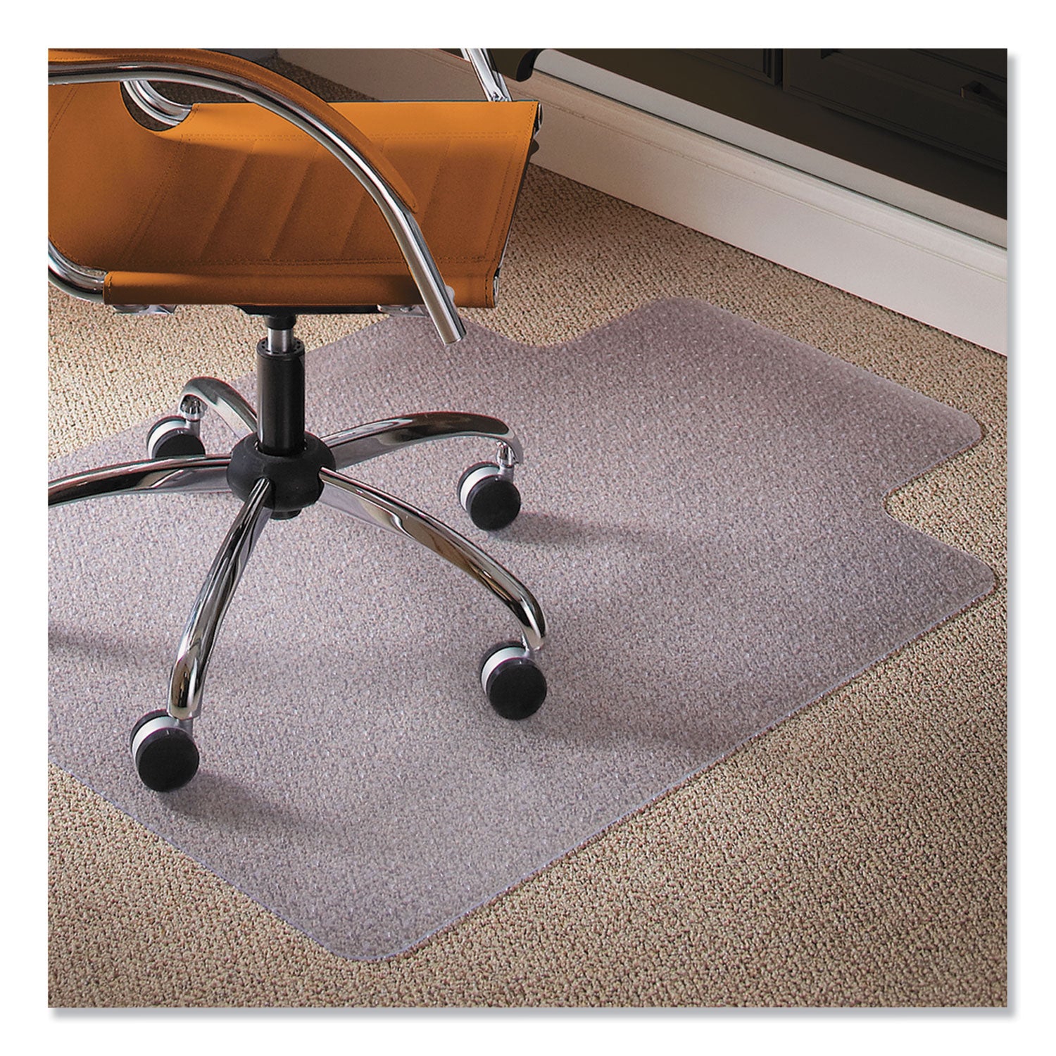 Natural Origins Chair Mat with Lip For Carpet, 45 x 53, Clear -