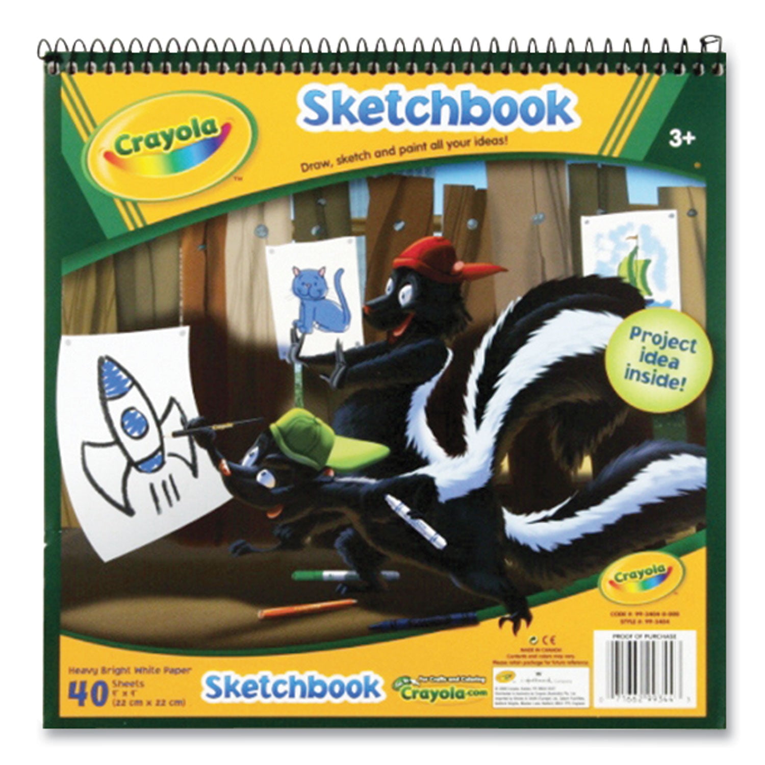 animal-animations-wirebound-sketchpad-unruled-gold-green-cover-40-white-9-x-9-sheets_cyo993404 - 1