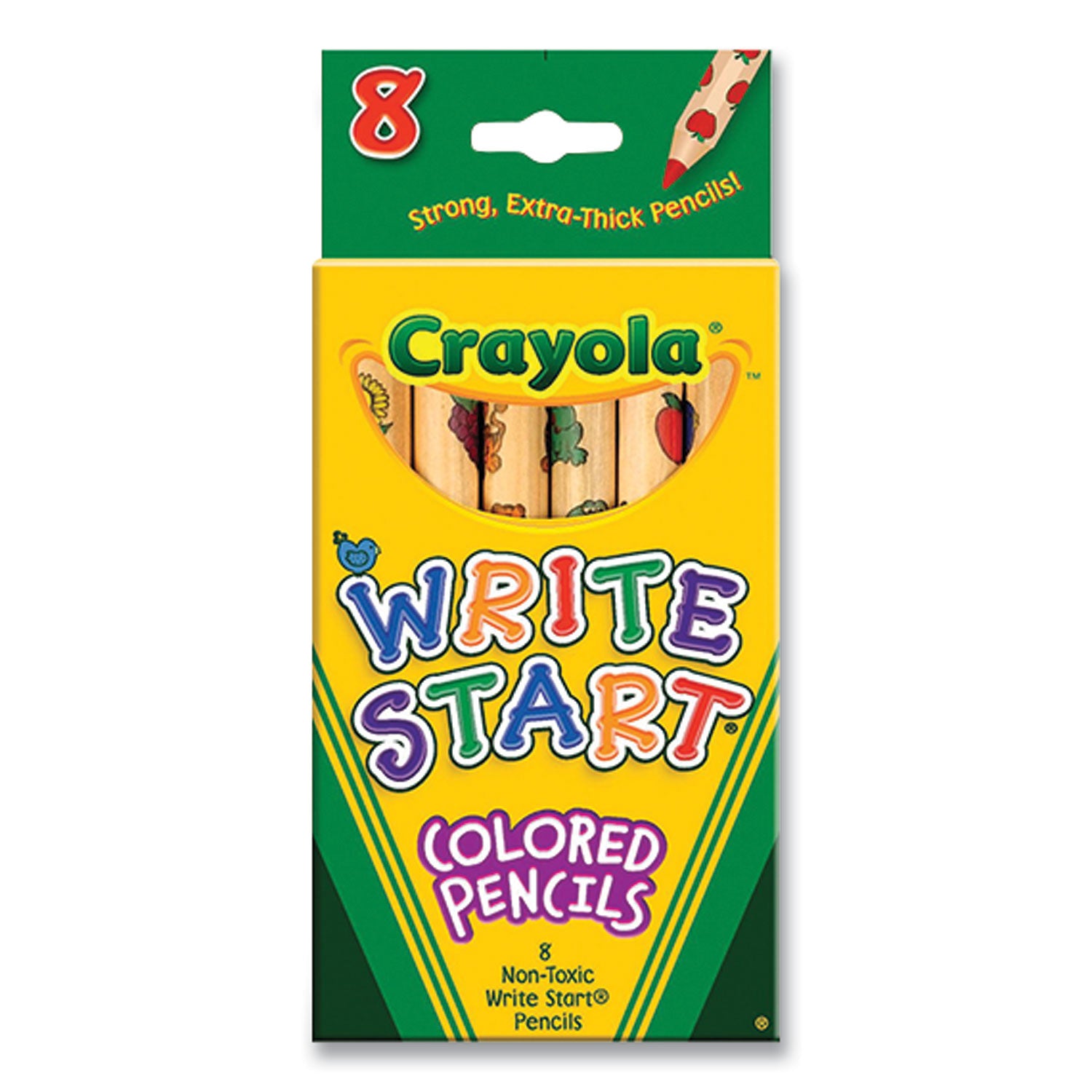 Write Start Colored Pencils, 5.33 mm, Assorted Lead and Barrel Colors, 8/Box -
