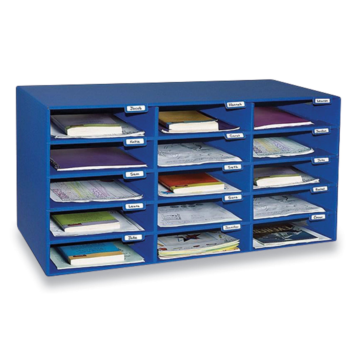 Classroom Keepers Corrugated Mailbox, 31.5 x 12.88 x 16.38, Blue -