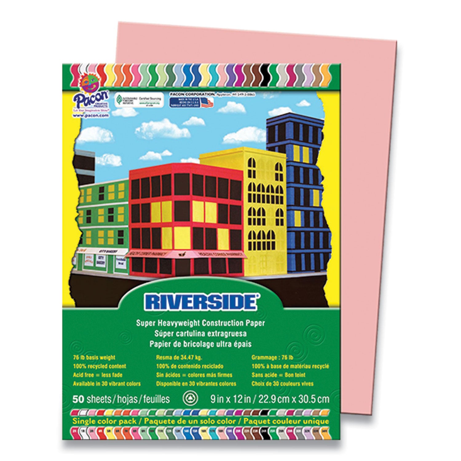 riverside-construction-paper-76-lb-text-weight-9-x-12-salmon-50-pack_riv03970 - 1
