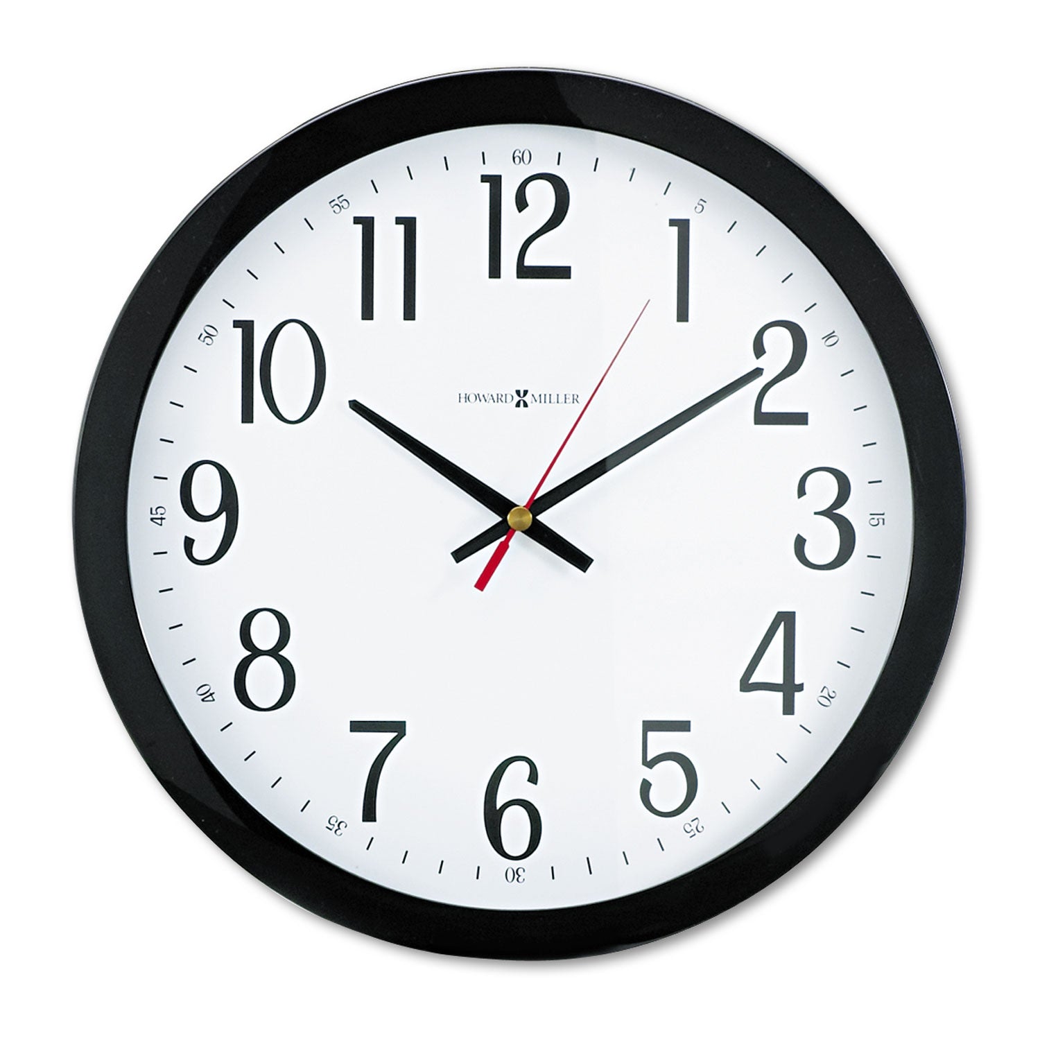 Gallery Wall Clock, 16" Overall Diameter, Black Case, 1 AA (sold separately) -