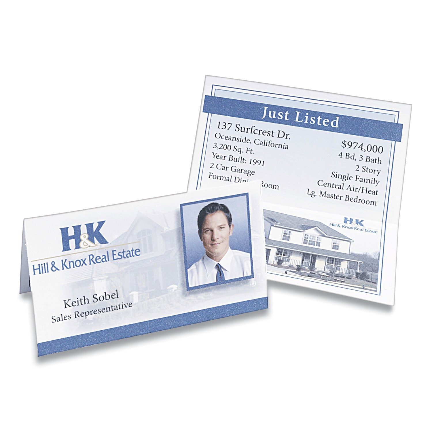 Small Tent Card, White, 2 x 3.5, 4 Cards/Sheet, 40 Sheets/Pack -
