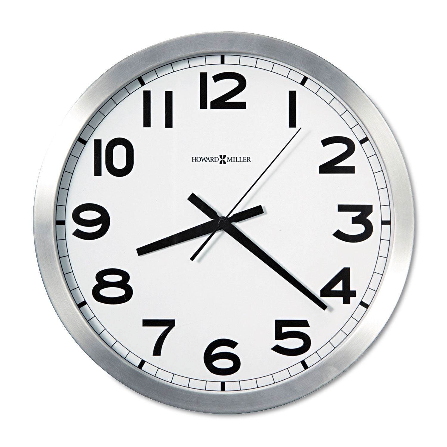 Spokane Wall Clock, 15.75" Overall Diameter, Silver Case, 1 AA (sold separately) -