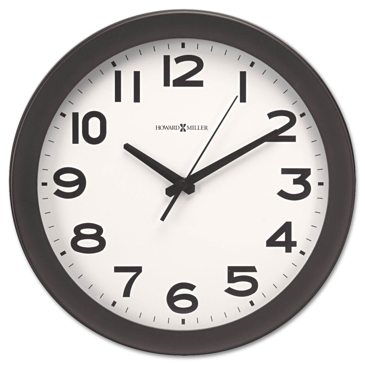 Kenwick Wall Clock, 13.5" Overall Diameter, Black Case, 1 AA (sold separately) -