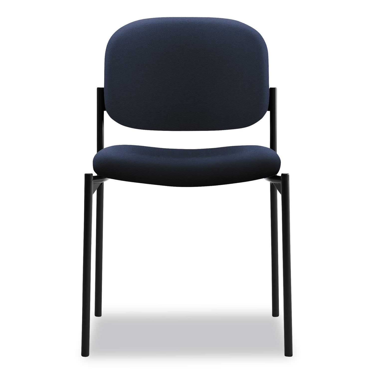 VL606 Stacking Guest Chair without Arms, Fabric Upholstery, 21.25" x 21" x 32.75", Navy Seat, Navy Back, Black Base -