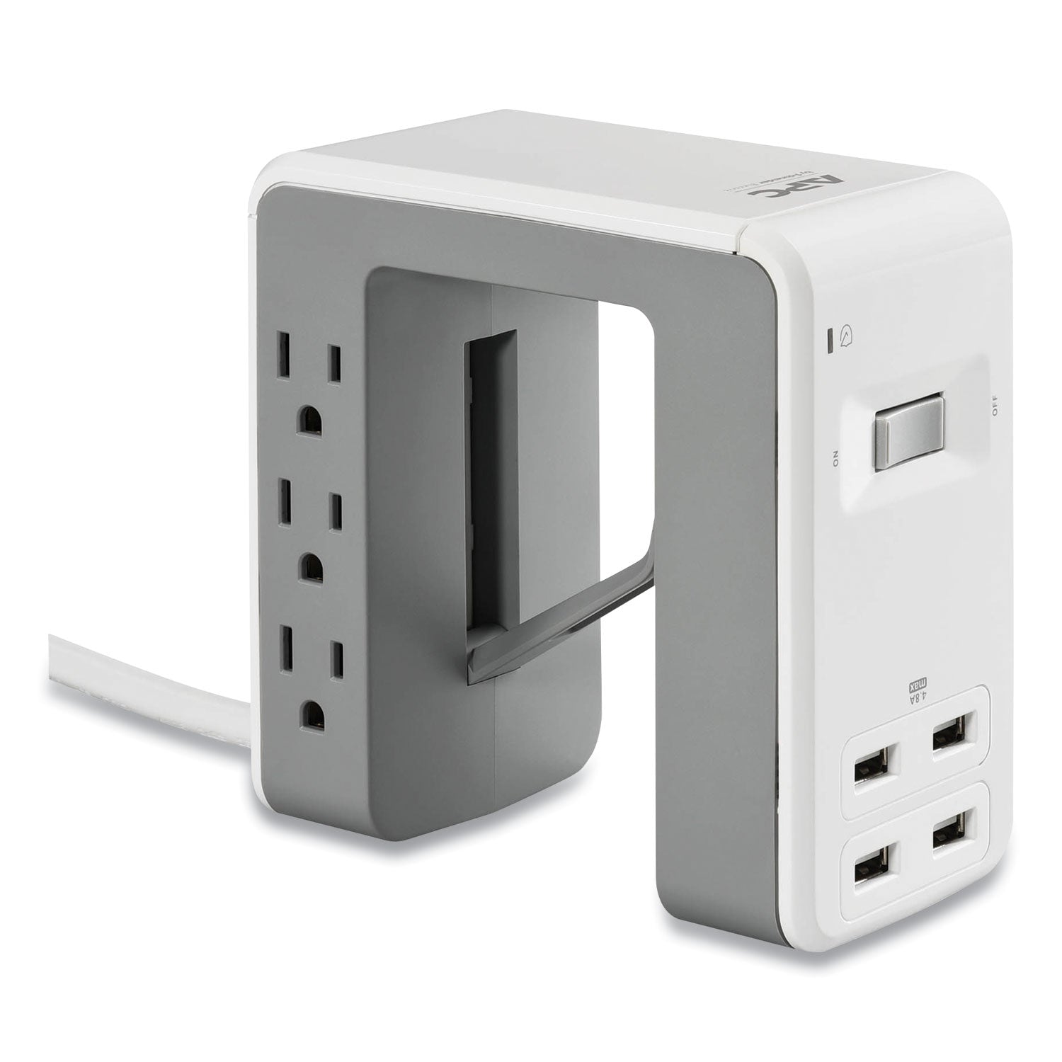essential-surgearrest-surge-protector-bridge-design-6-ac-outlets-4-usb-ports-6-ft-cord-1080-j-white_apwpe6u4w - 1