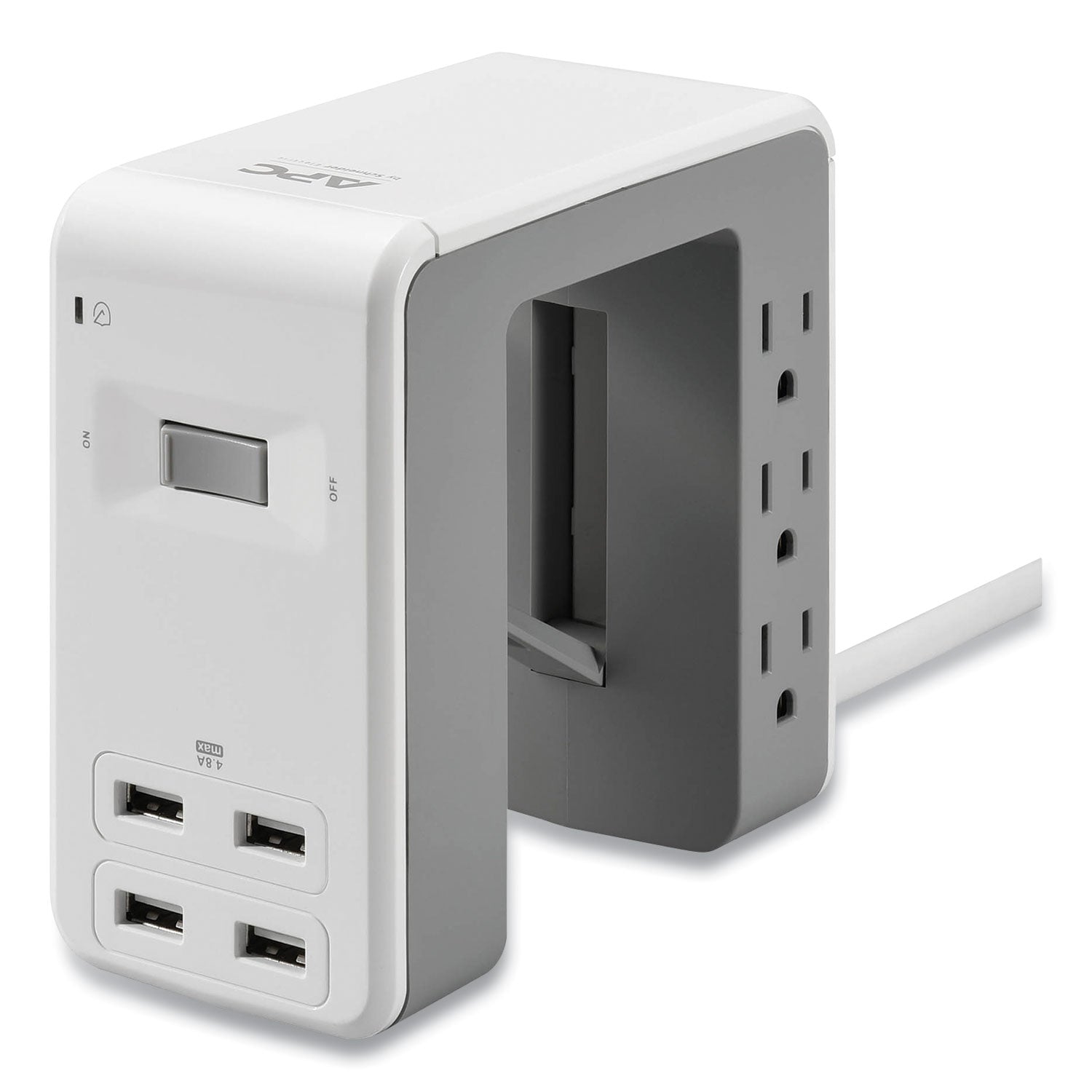 essential-surgearrest-surge-protector-bridge-design-6-ac-outlets-4-usb-ports-6-ft-cord-1080-j-white_apwpe6u4w - 2